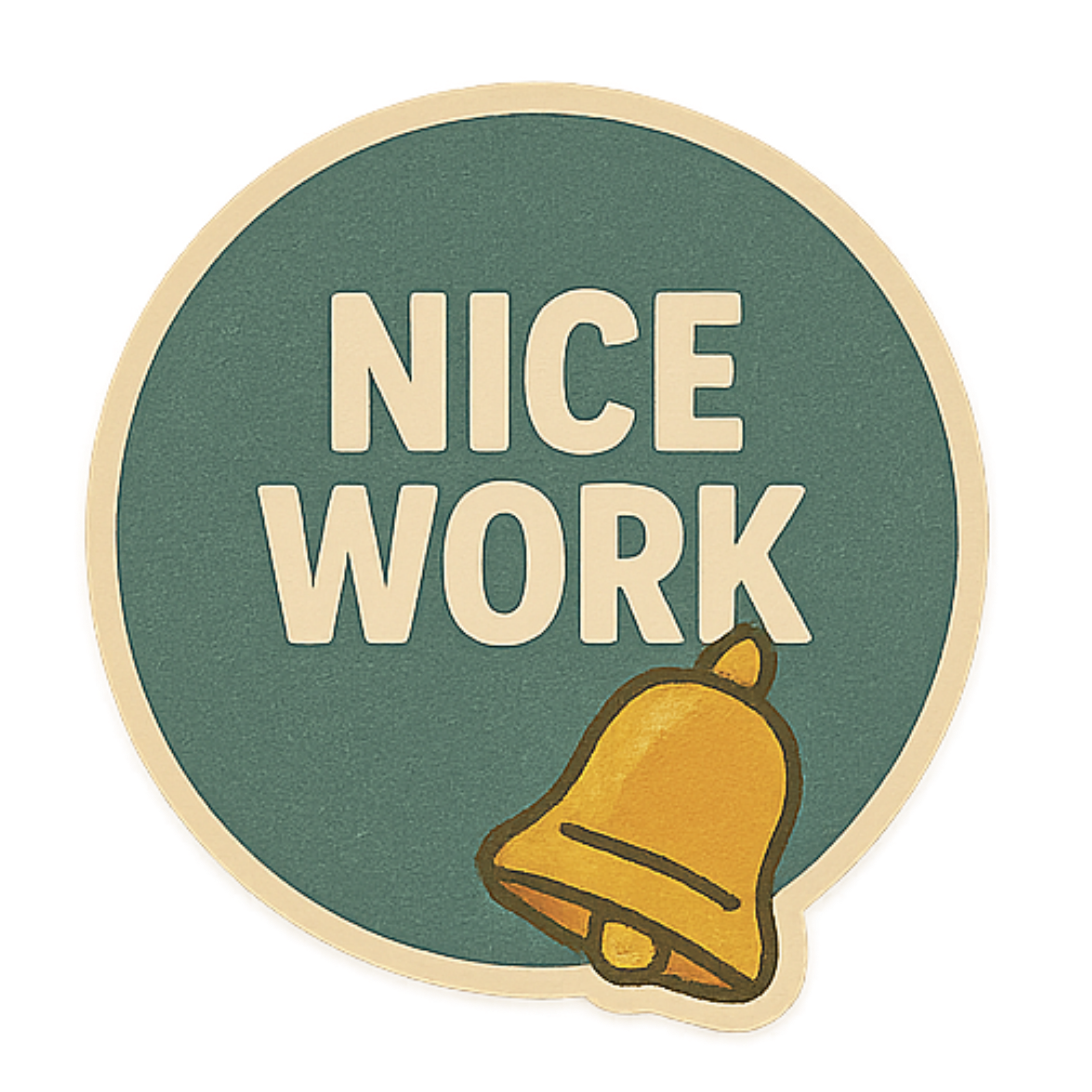 Nice Job! - Aesthetic Vinyl Sticker – Waterproof Quote Decal Sticker for Laptop, Water Bottle, Car, 