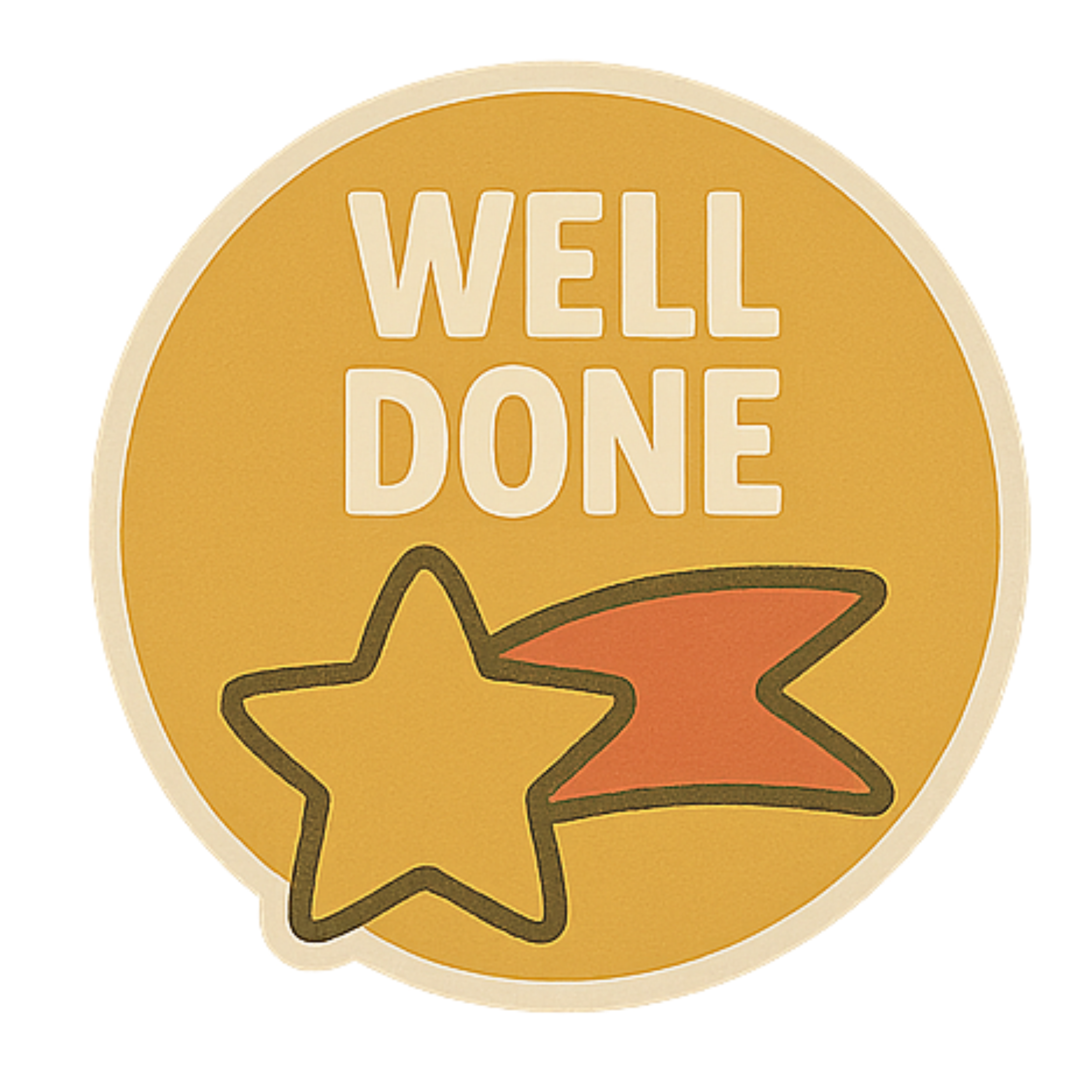 Well Done"" - Aesthetic Vinyl Sticker – Waterproof Quote Decal Sticker for Laptop, Water Bottle, Car