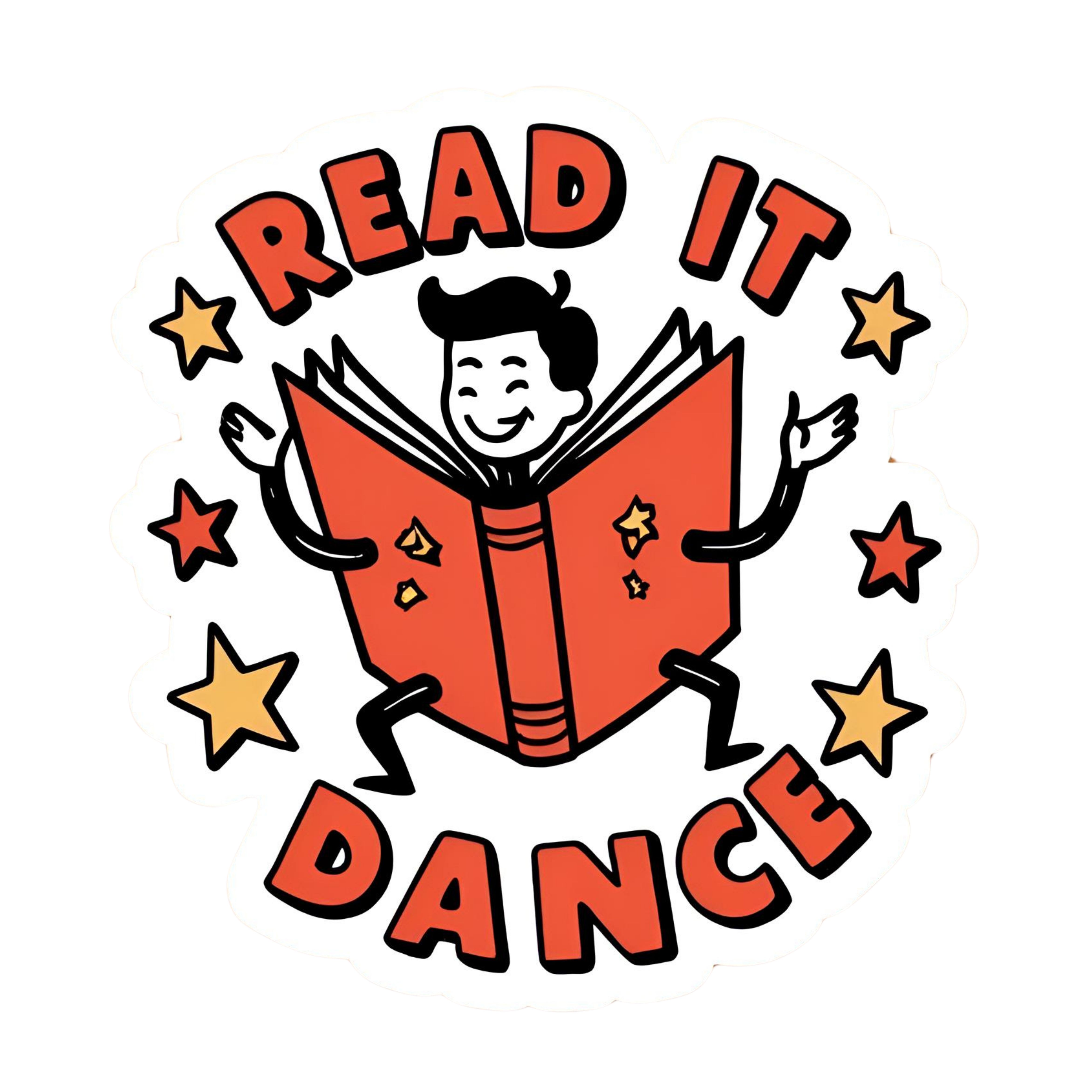 Read It Dance - Aesthetic Vinyl Sticker – Waterproof Quote Decal Sticker for Laptop, Water Bottle, C