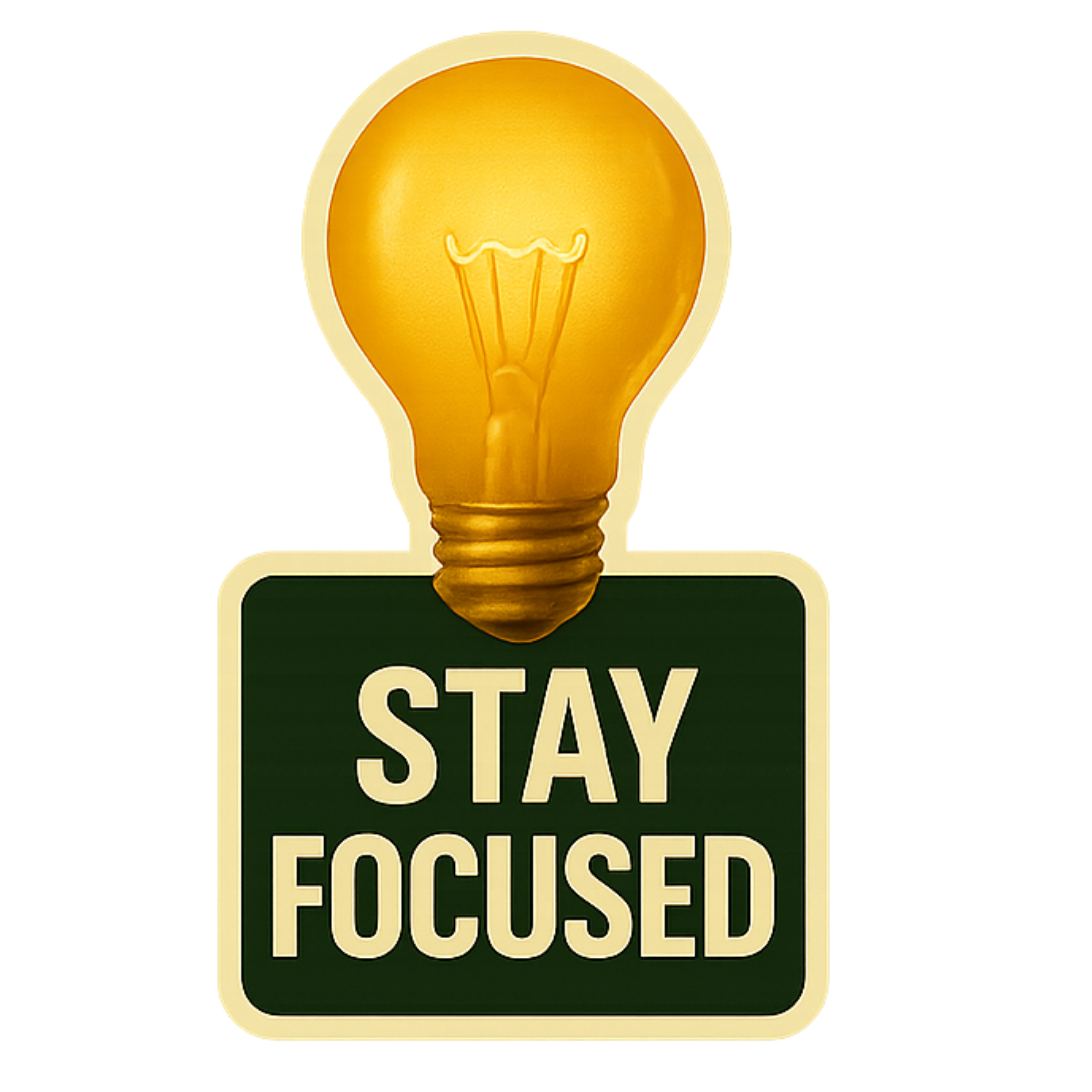 Stay Focused - Aesthetic Vinyl Sticker – Waterproof Quote Decal Sticker for Laptop, Water Bottle, Ca