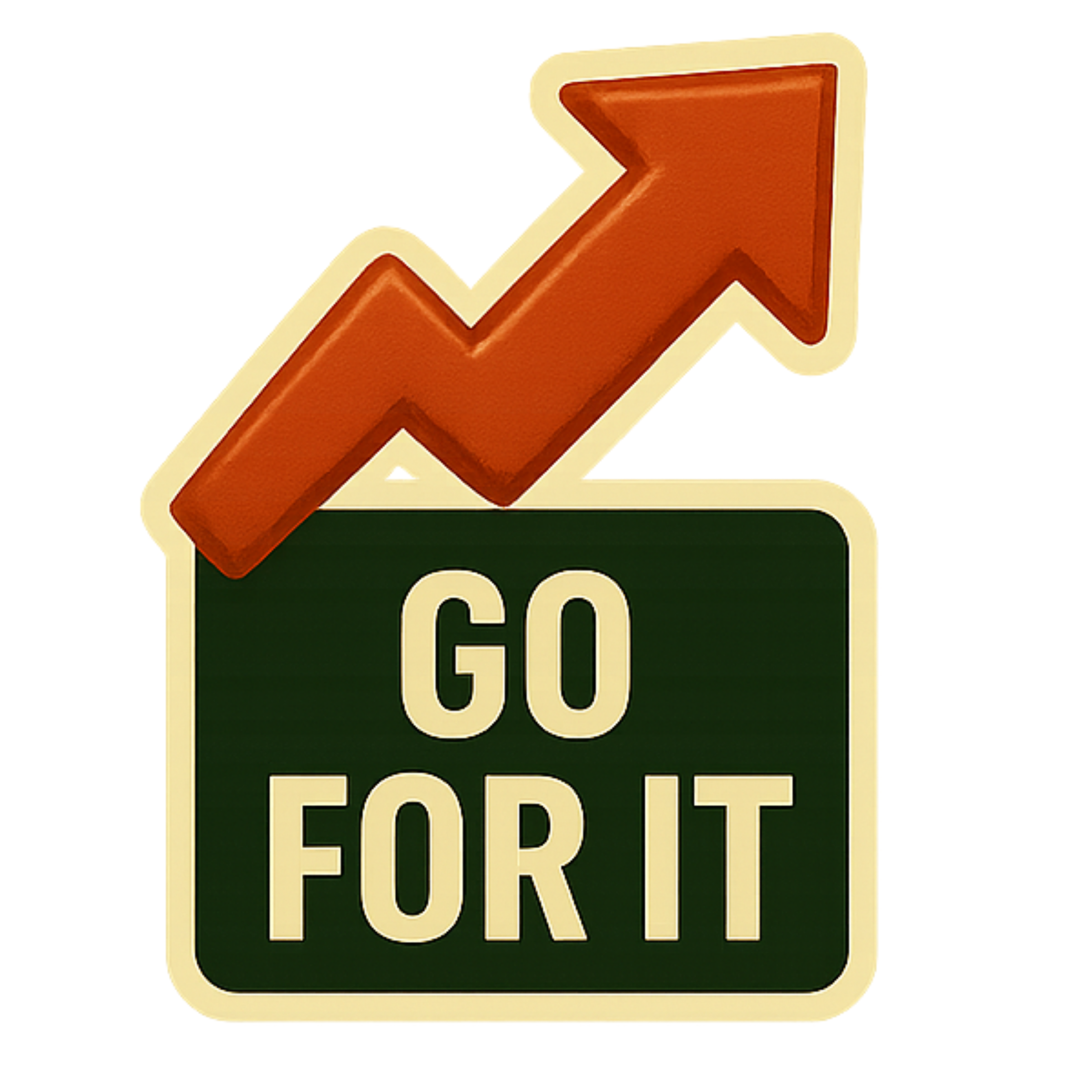 Go For It - Aesthetic Vinyl Sticker – Waterproof Quote Decal Sticker for Laptop, Water Bottle, Car, 