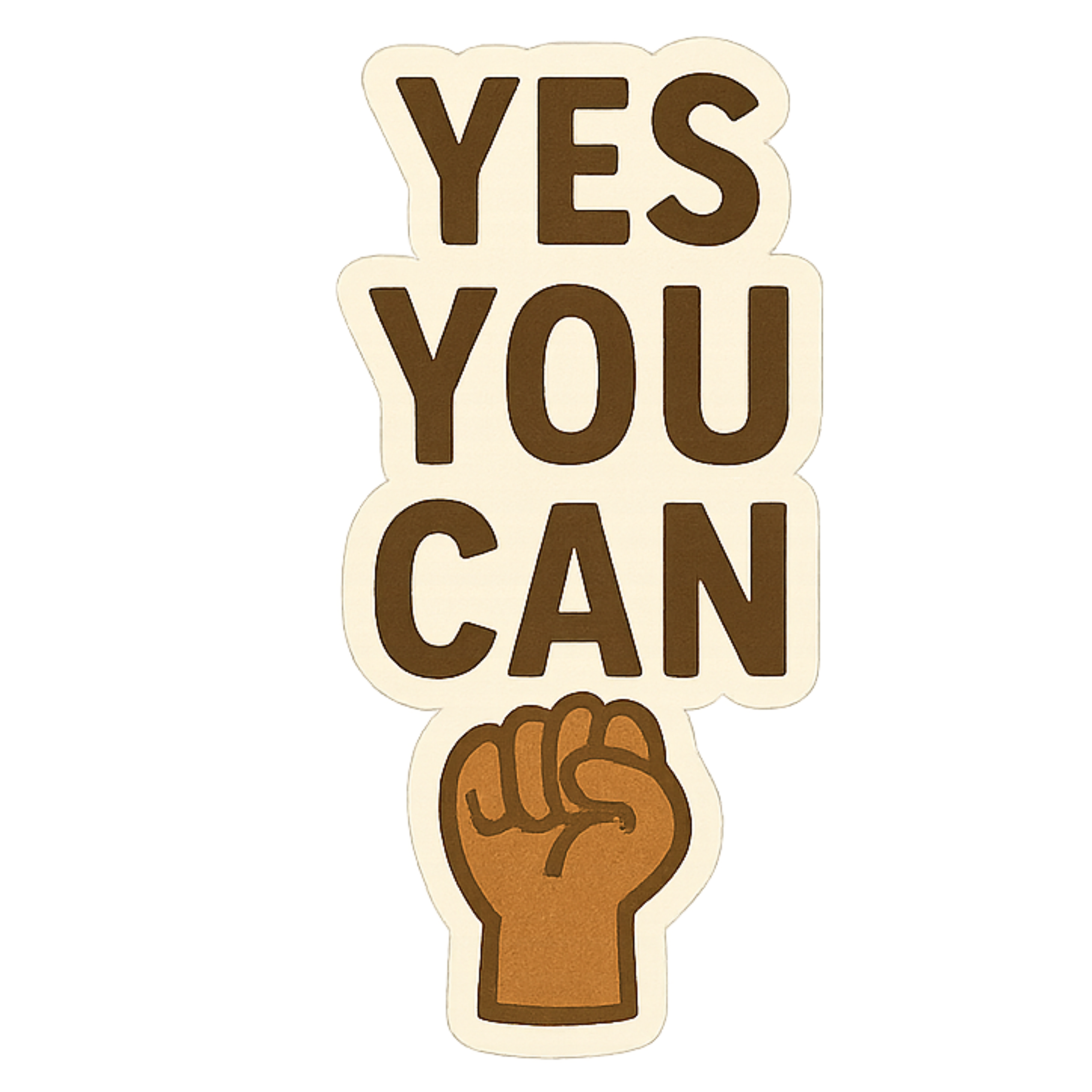Yes You Can - Aesthetic Vinyl Sticker – Waterproof Quote Decal Sticker for Laptop, Water Bottle, Car