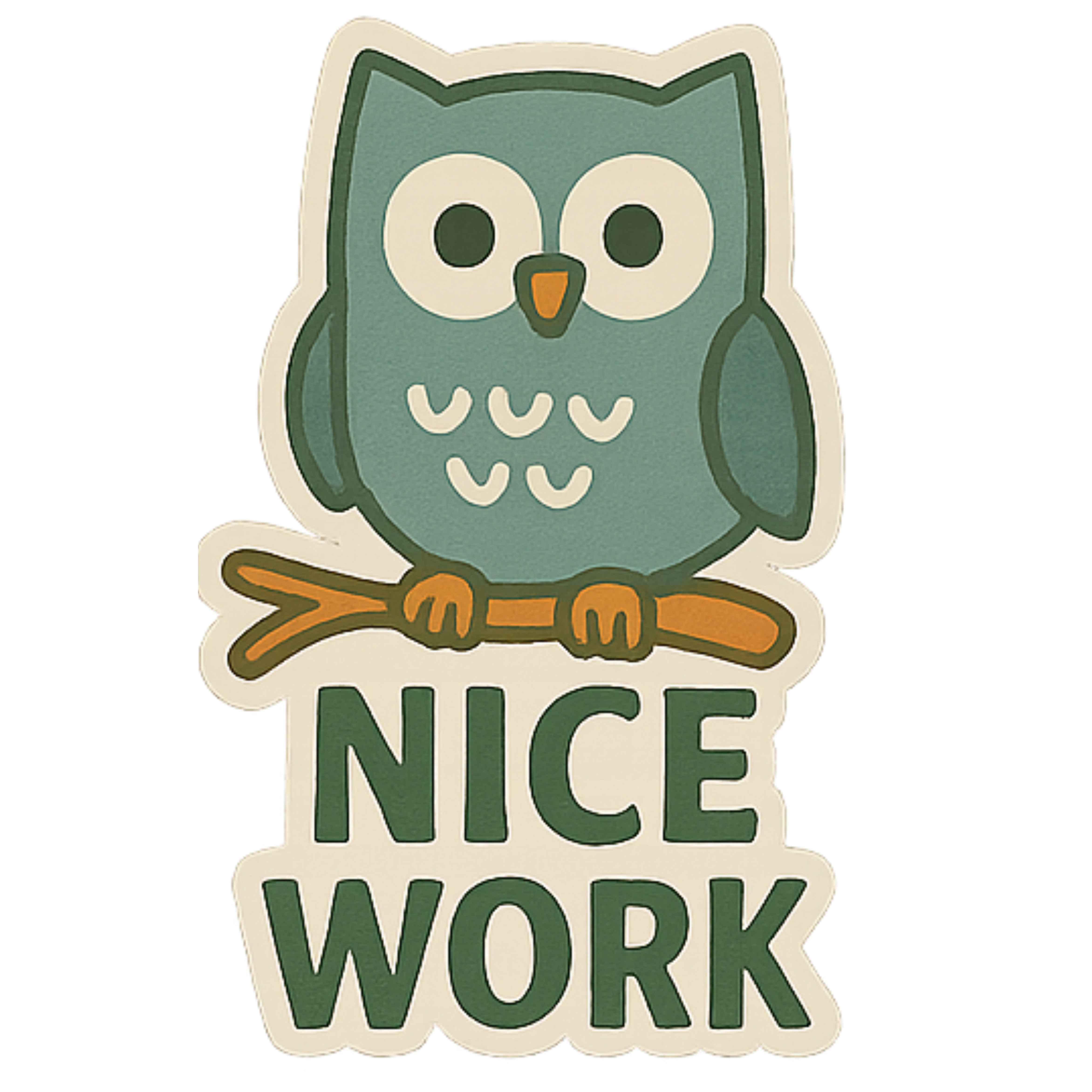Nice Work - Aesthetic Vinyl Sticker – Waterproof Quote Decal Sticker for Laptop, Water Bottle, Car, 