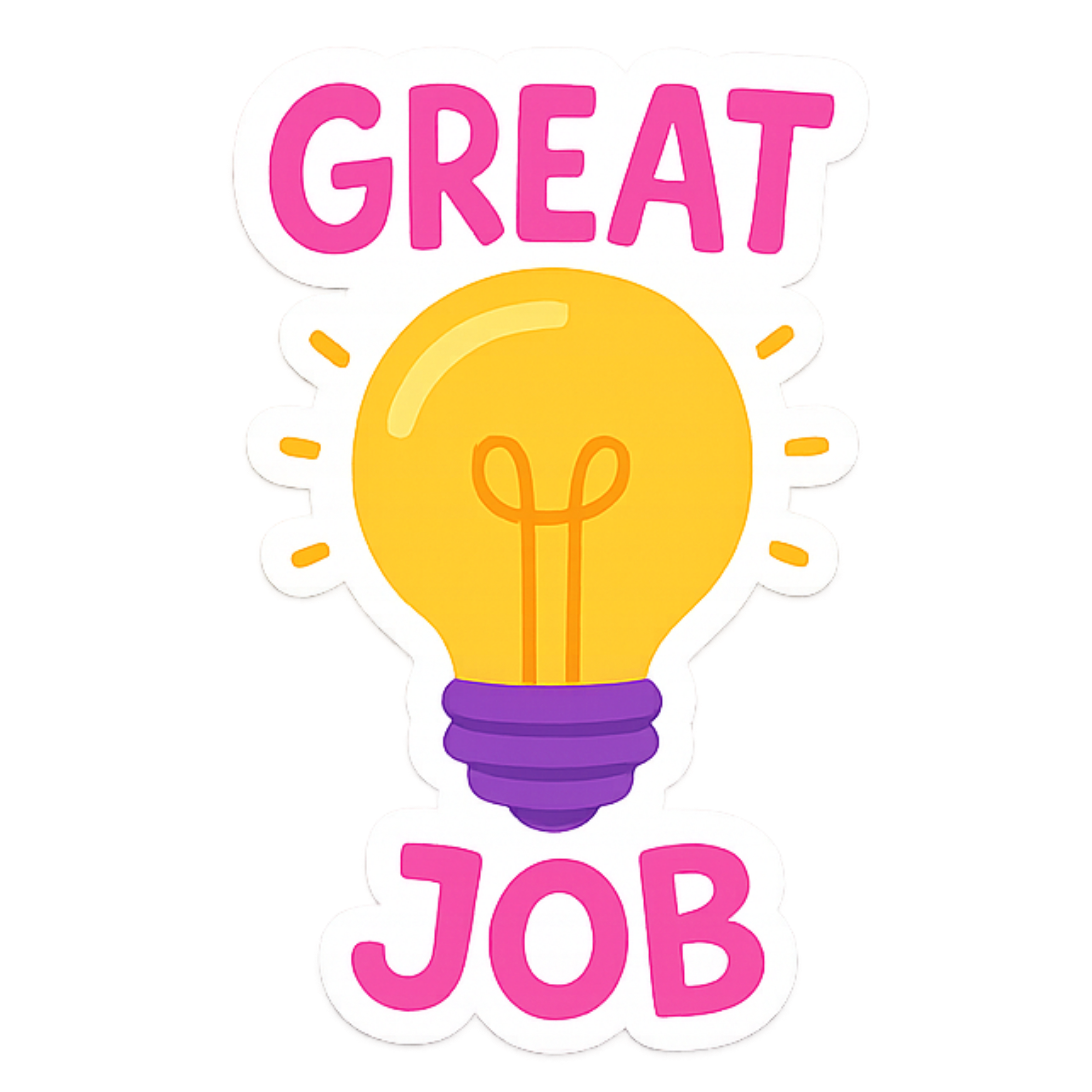 Great Job! - Aesthetic Vinyl Sticker – Waterproof Quote Decal Sticker for Laptop, Water Bottle, Car,