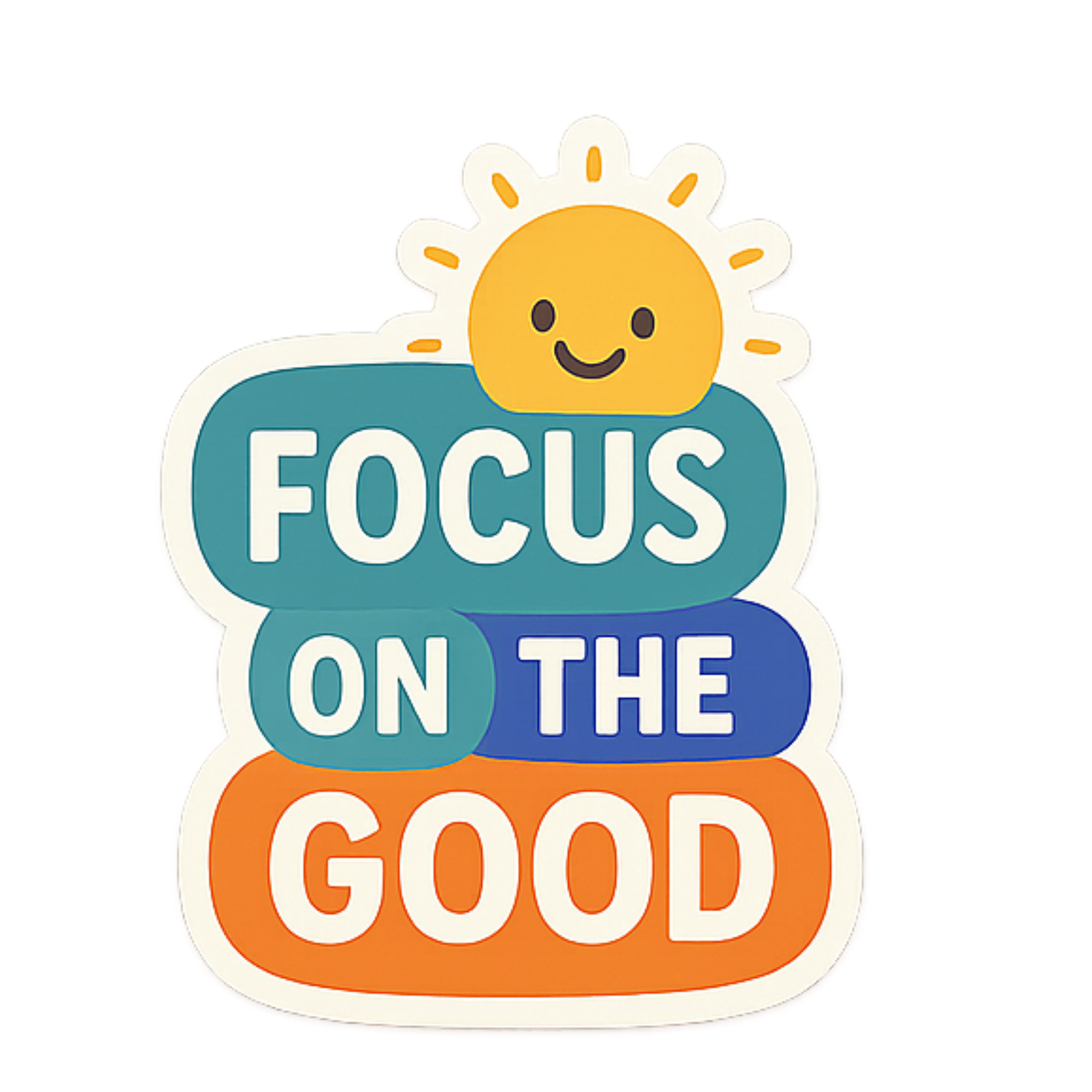 Focus On The Good - Aesthetic Vinyl Sticker – Waterproof Quote Decal Sticker for Laptop, Water Bottl