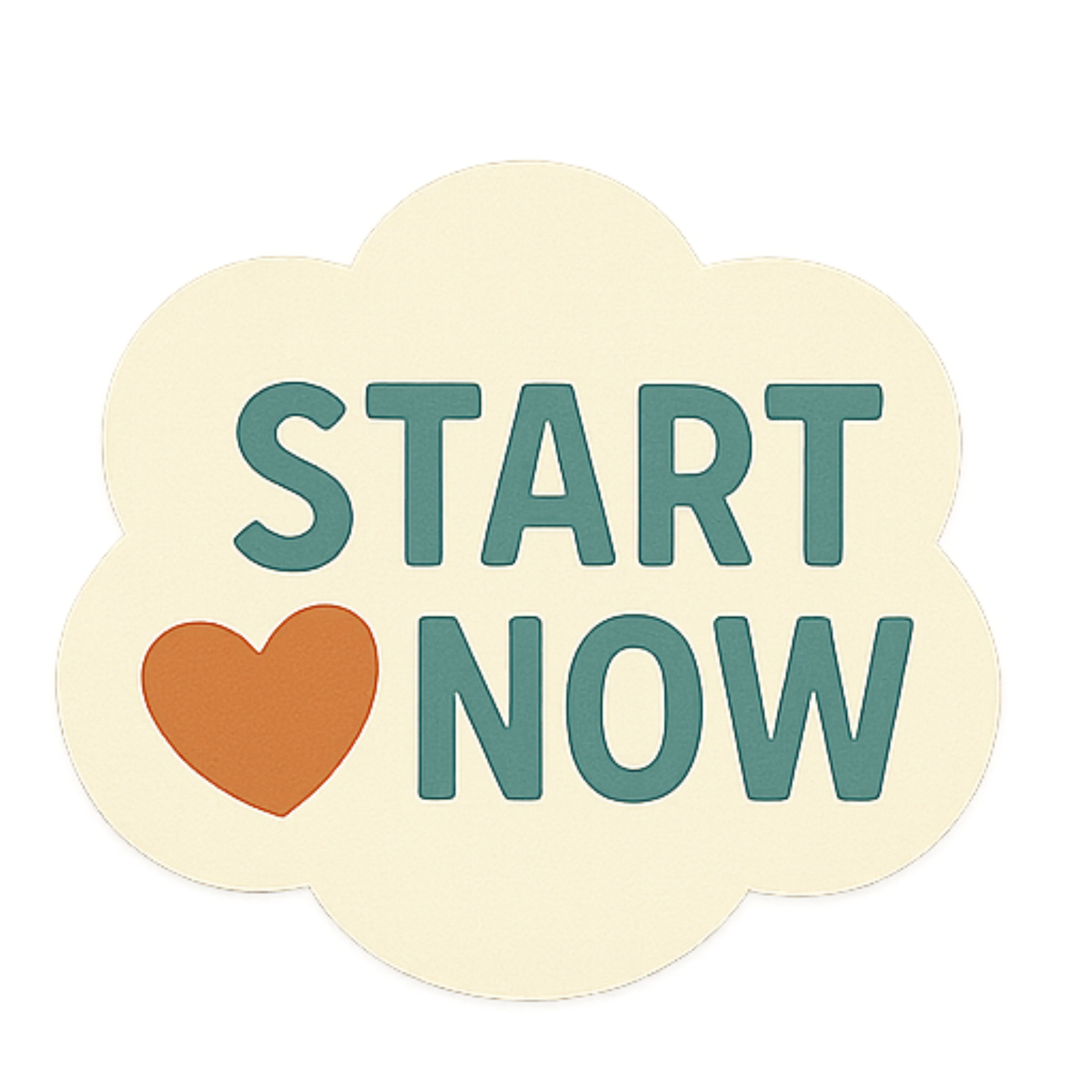 Start Now - Aesthetic Vinyl Sticker – Waterproof Quote Decal Sticker for Laptop, Water Bottle, Car, 
