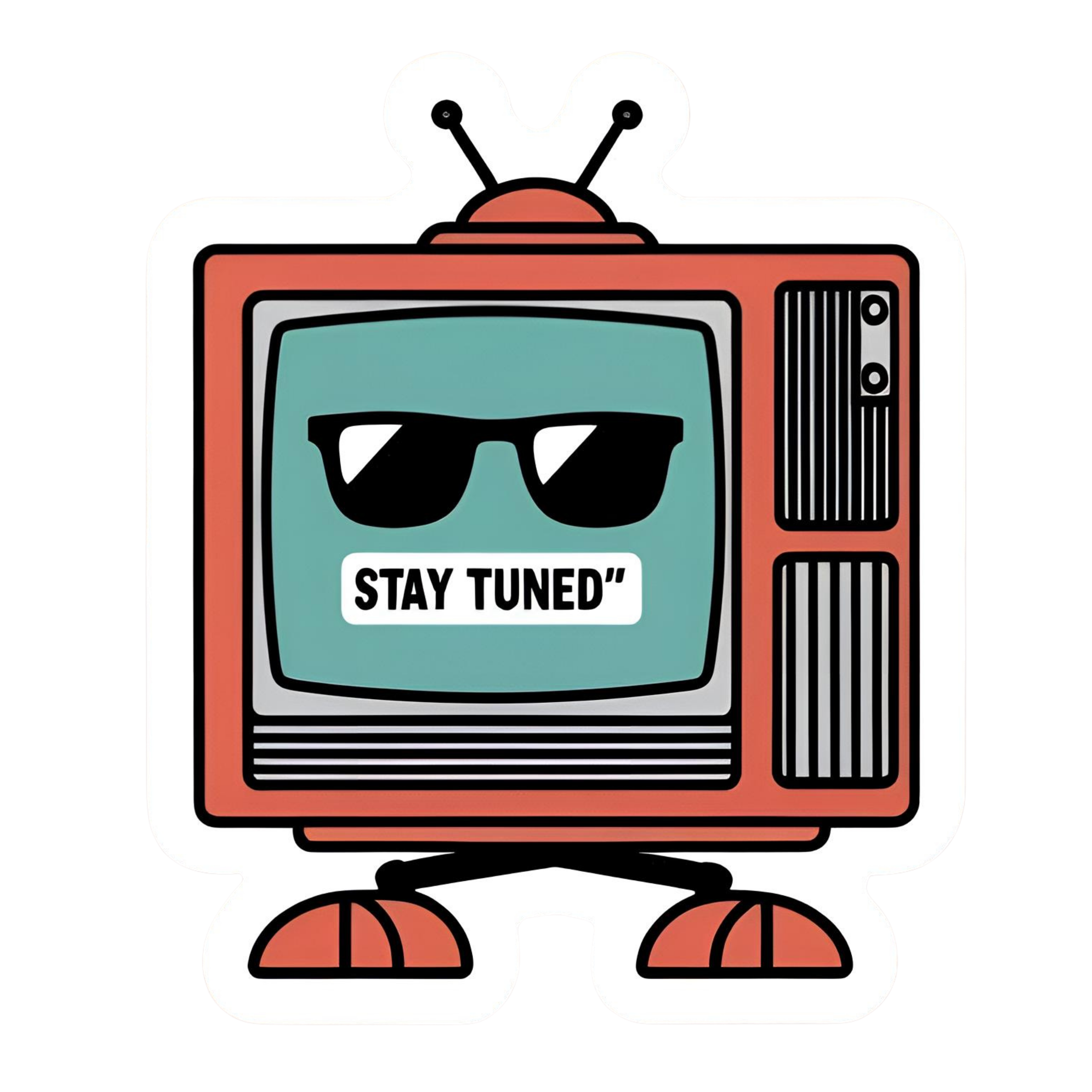 Stay Tuned - Aesthetic Vinyl Sticker – Waterproof Quote Decal Sticker for Laptop, Water Bottle, Car,