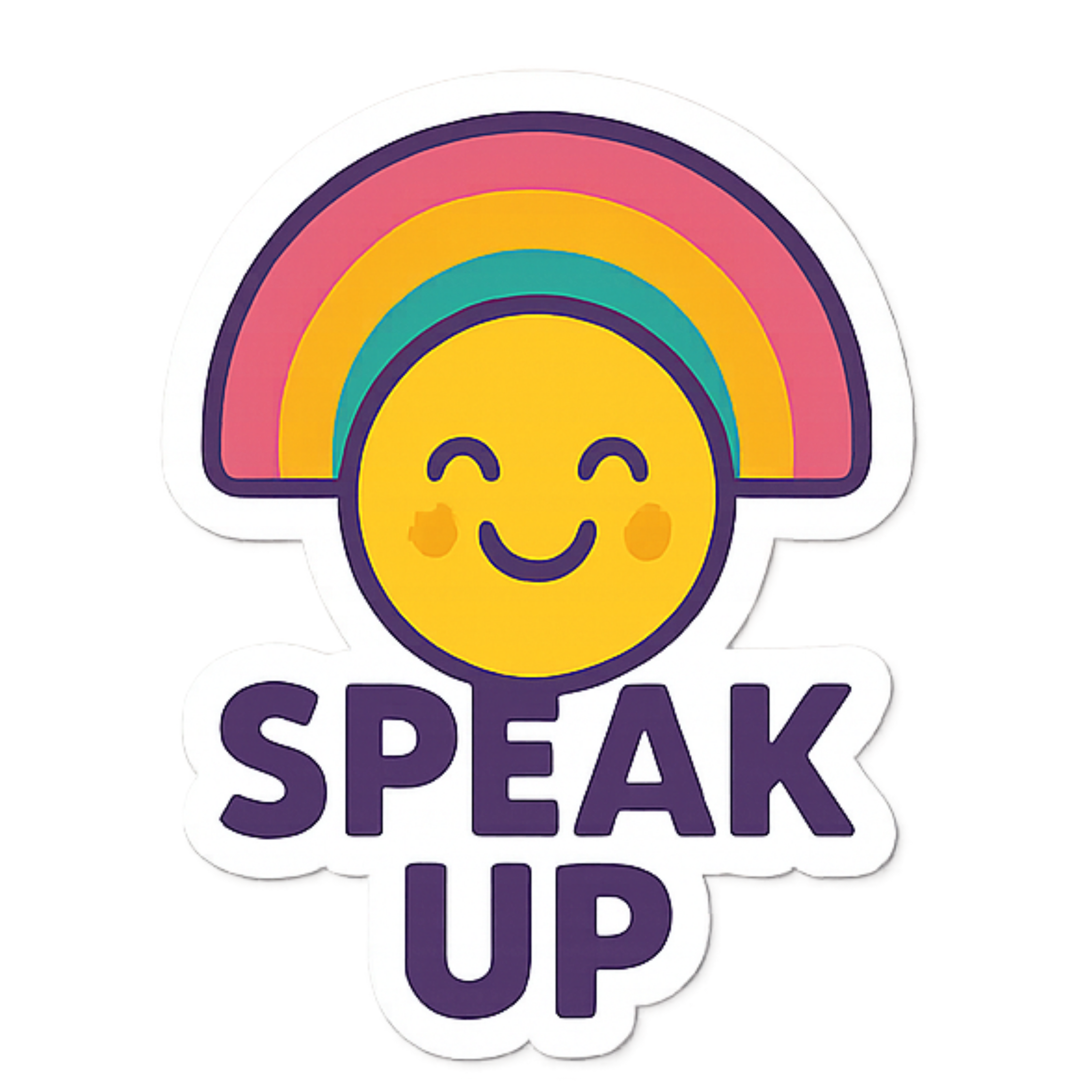 Speak Up - Aesthetic Vinyl Sticker – Waterproof Quote Decal Sticker for Laptop, Water Bottle, Car, J