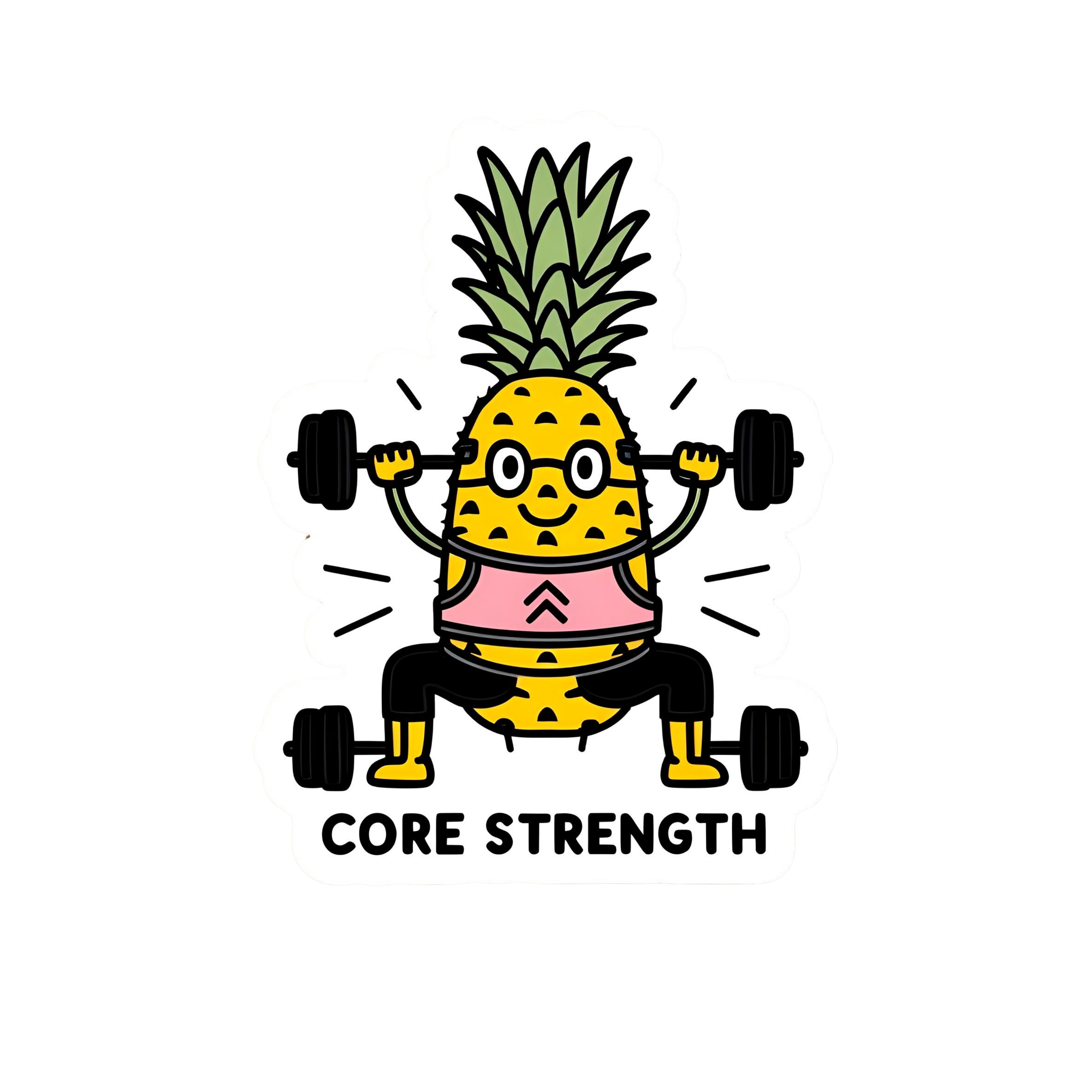 Core Strength - Aesthetic Vinyl Sticker – Waterproof Quote Decal Sticker for Laptop, Water Bottle, C