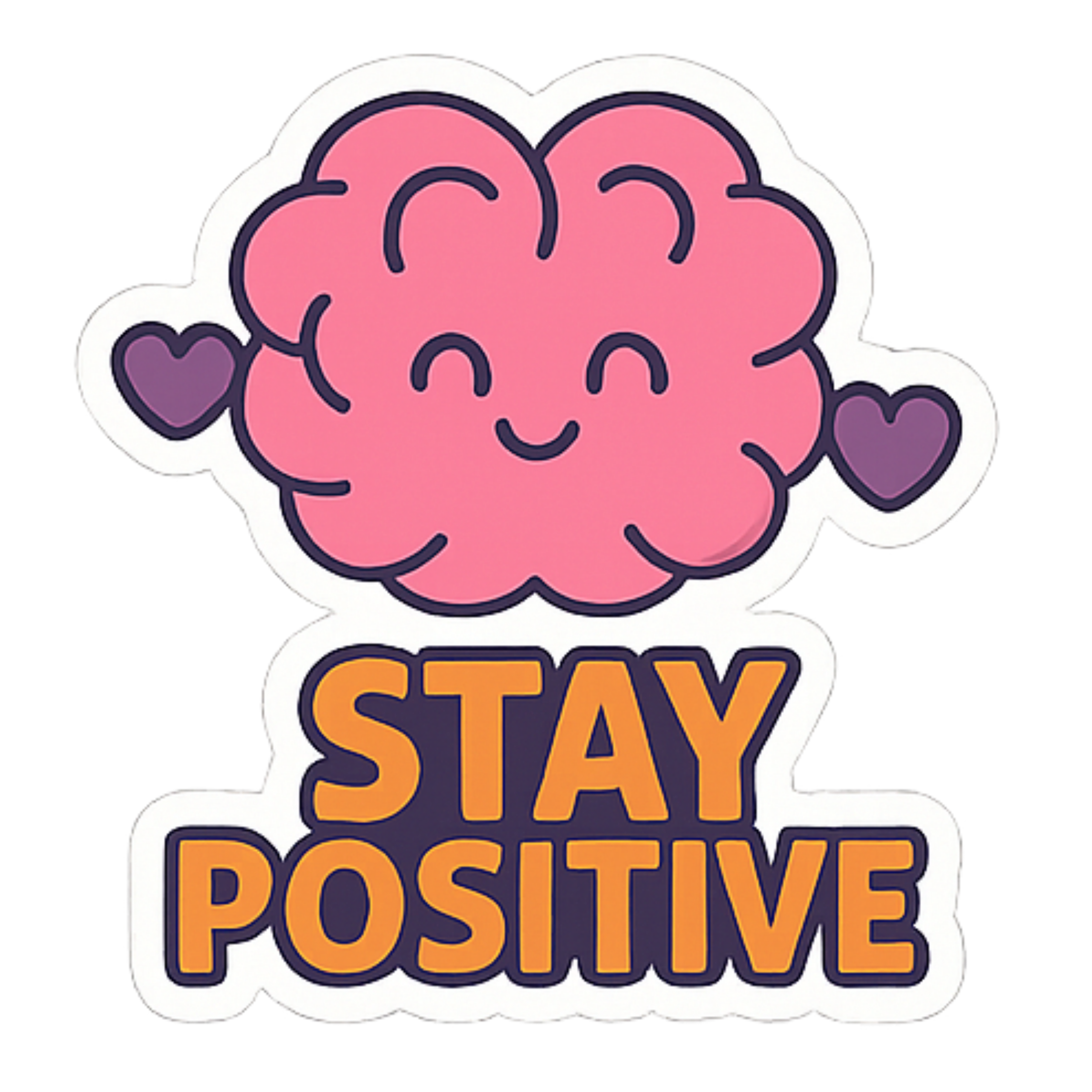 Stay Positive - Aesthetic Vinyl Sticker – Waterproof Quote Decal Sticker for Laptop, Water Bottle, C