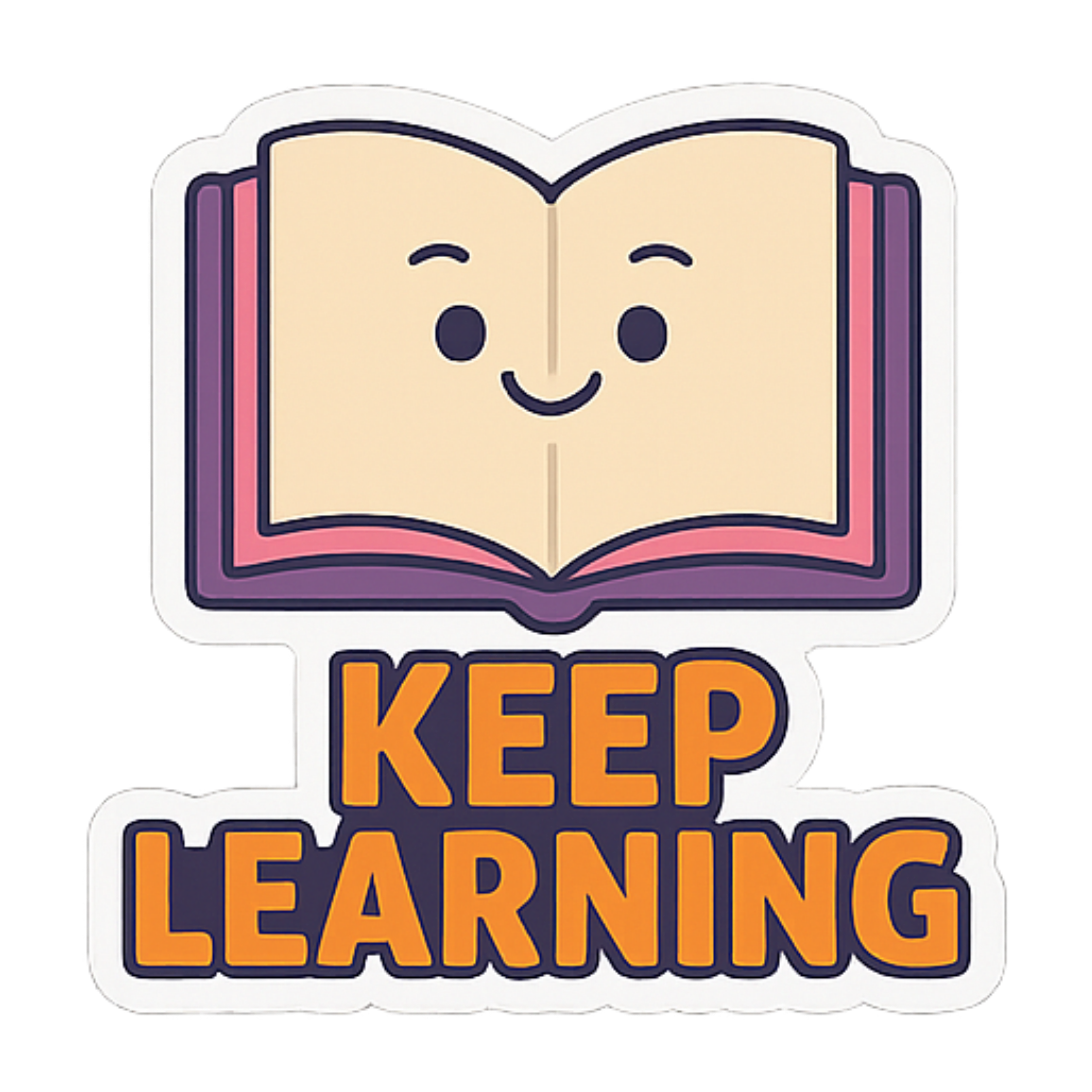 Keep Learning - Aesthetic Vinyl Sticker – Waterproof Quote Decal Sticker for Laptop, Water Bottle, C