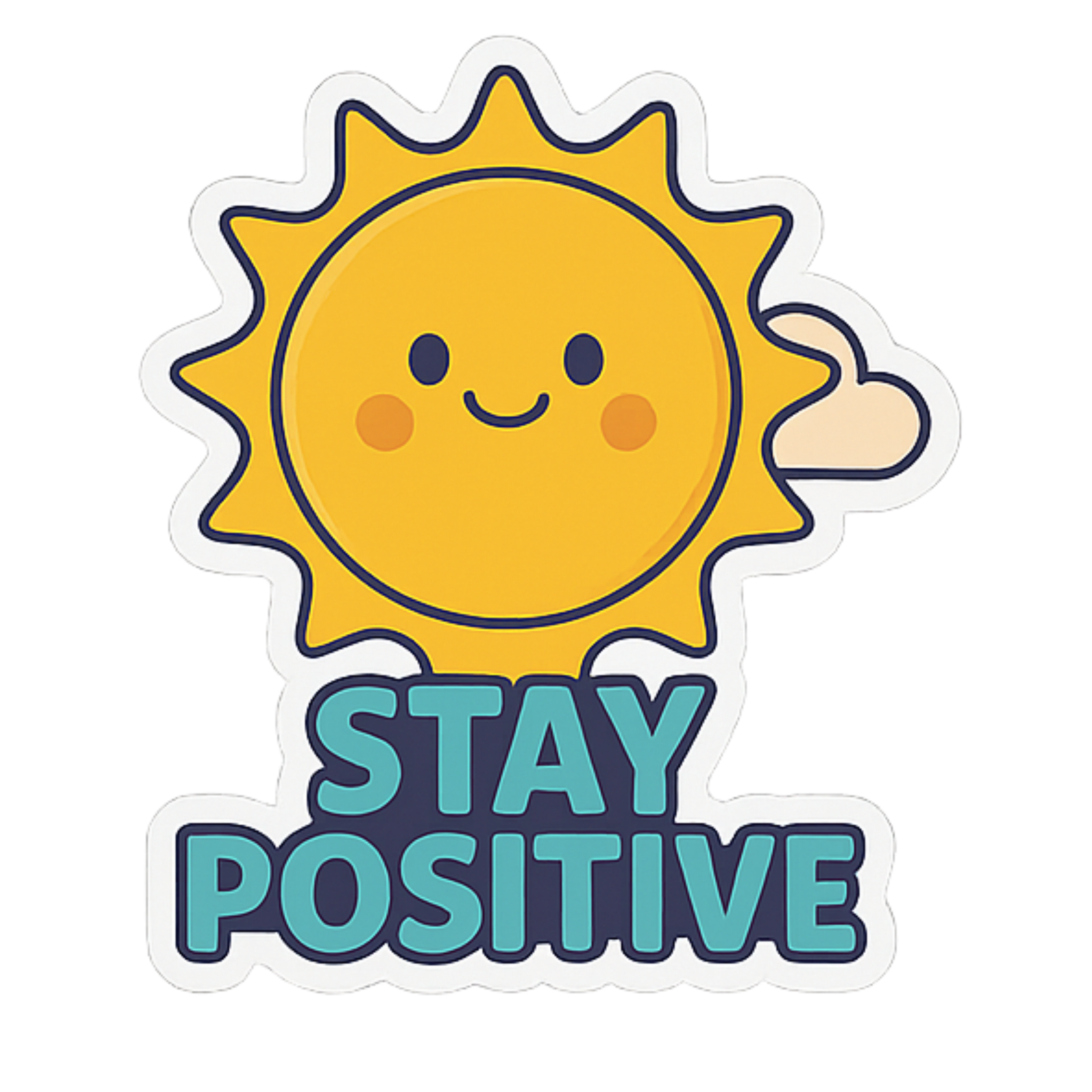 Stay Positive - Aesthetic Vinyl Sticker – Waterproof Quote Decal Sticker for Laptop, Water Bottle, C