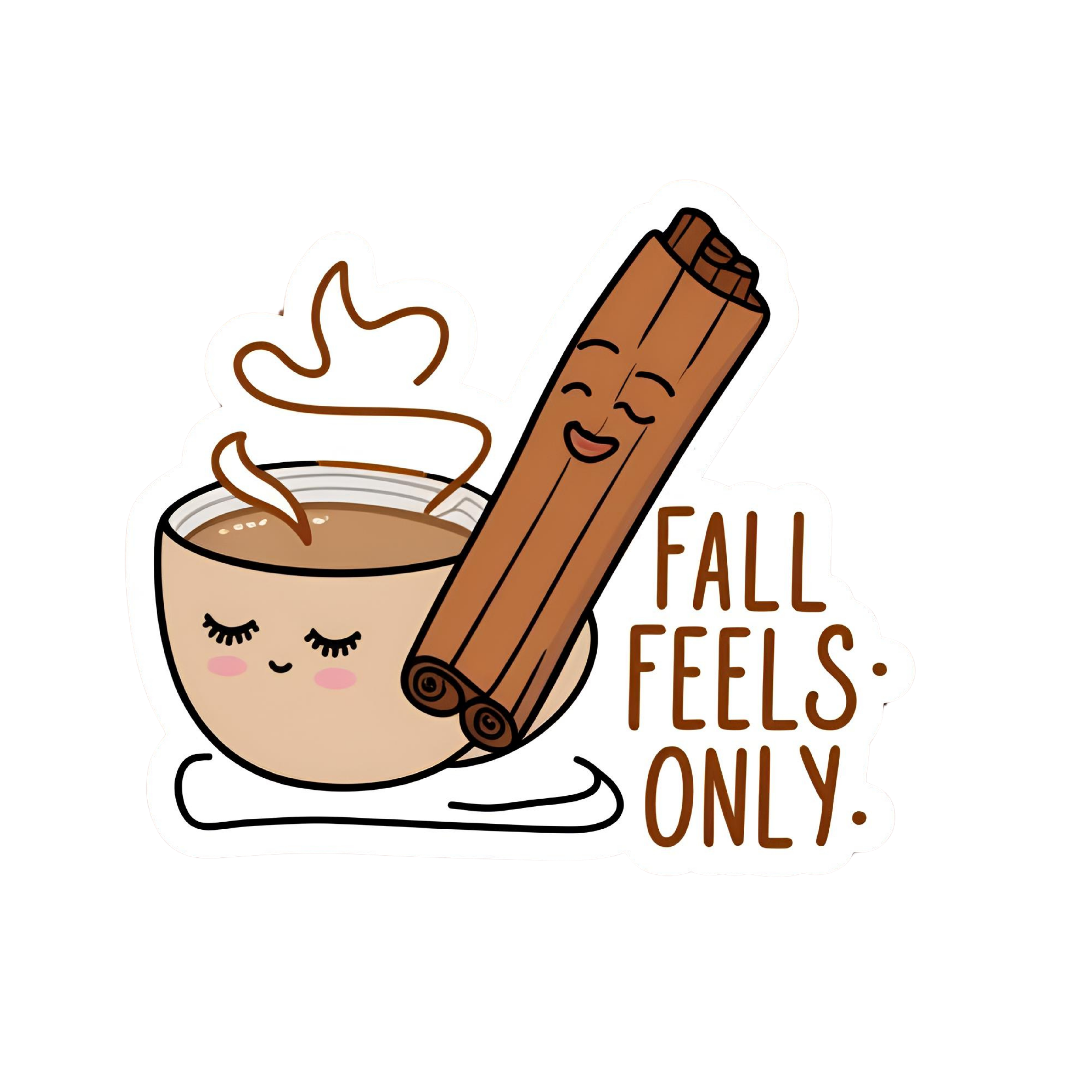 Fall Feels. Only. - Aesthetic Vinyl Sticker – Waterproof Quote Decal Sticker for Laptop, Water Bottl