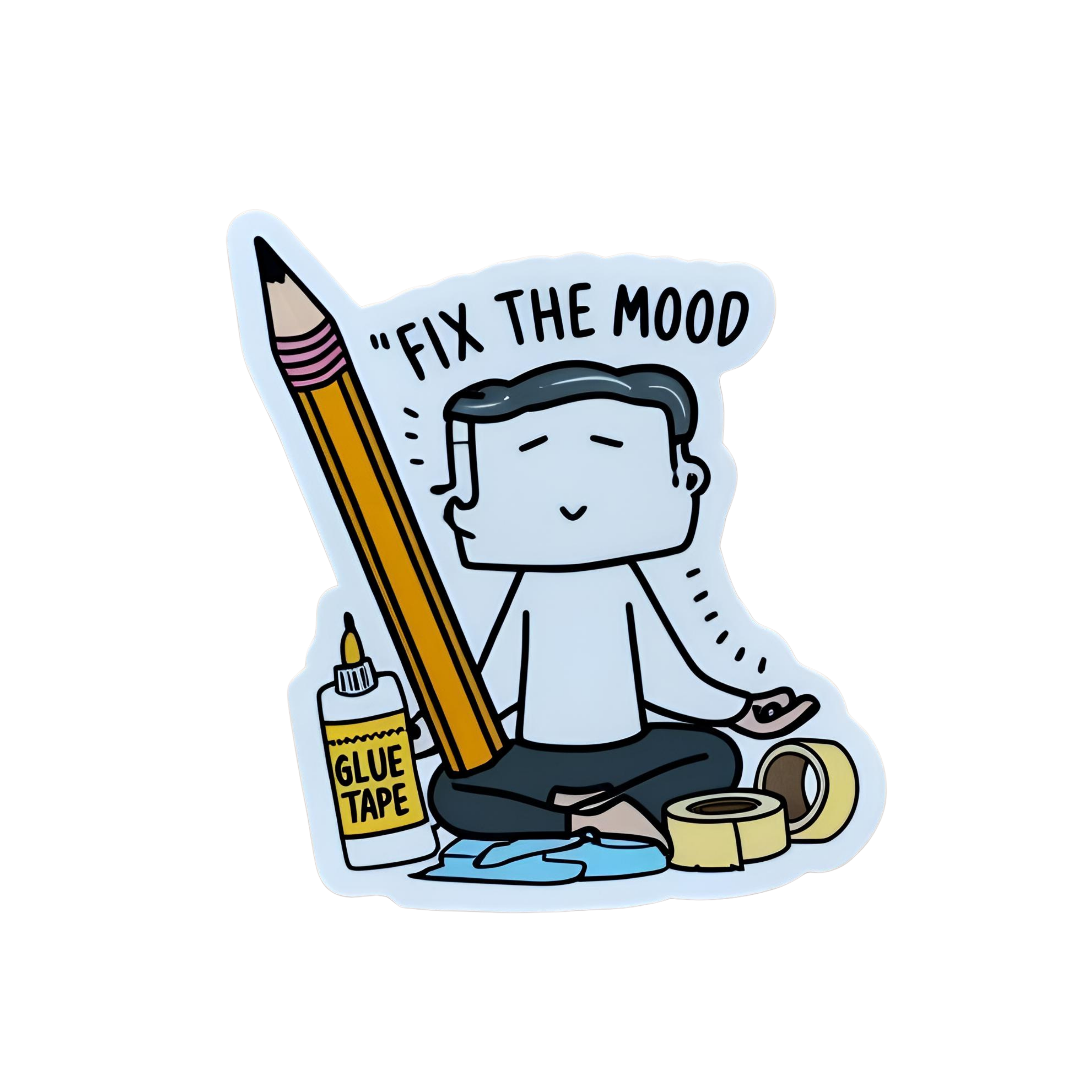 Fix The Mood - Aesthetic Vinyl Sticker – Waterproof Quote Decal Sticker for Laptop, Water Bottle, Ca