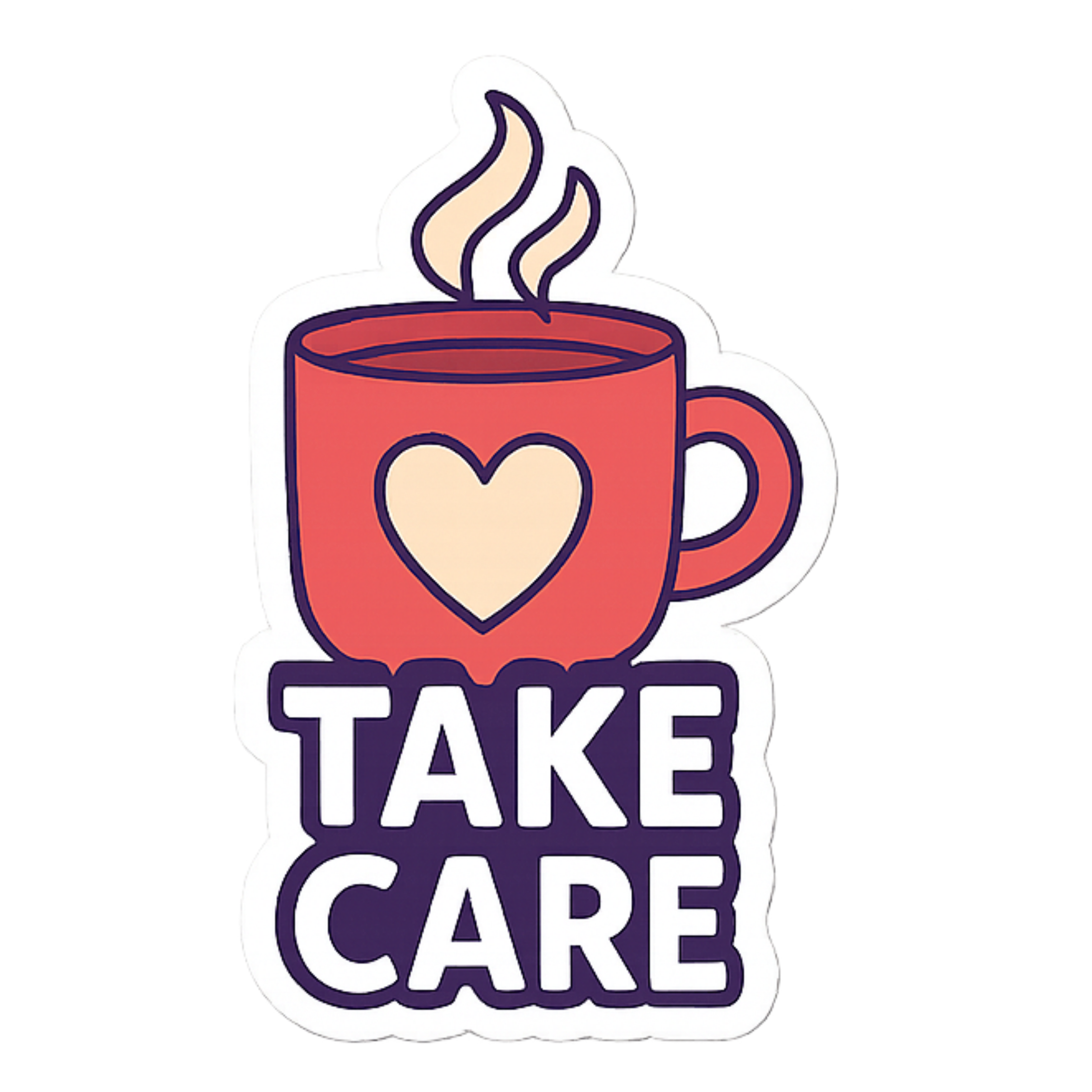 Take Care - Aesthetic Vinyl Sticker – Waterproof Quote Decal Sticker for Laptop, Water Bottle, Car, 