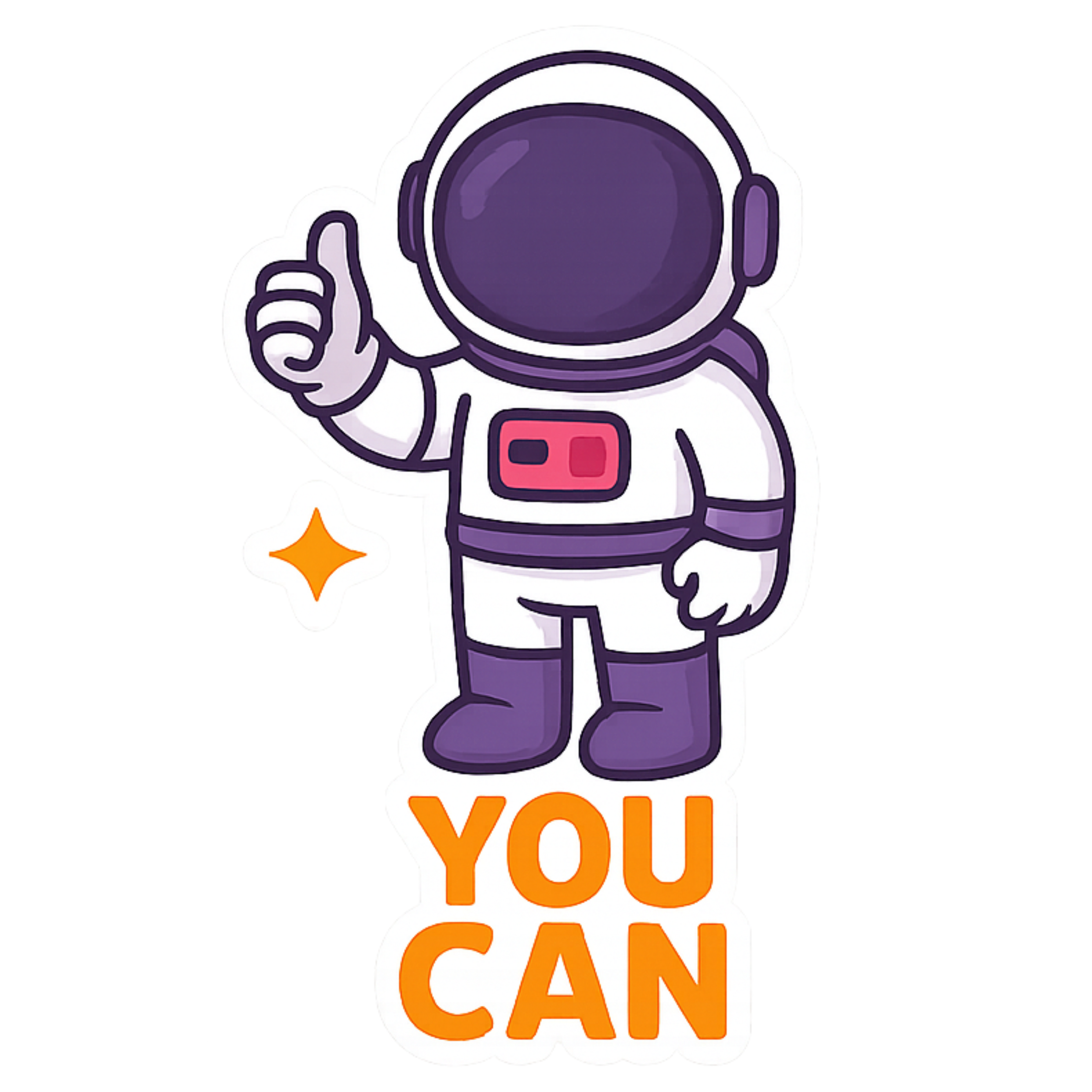 You Can ! - Aesthetic Vinyl Sticker – Waterproof Quote Decal Sticker for Laptop, Water Bottle, Car, 