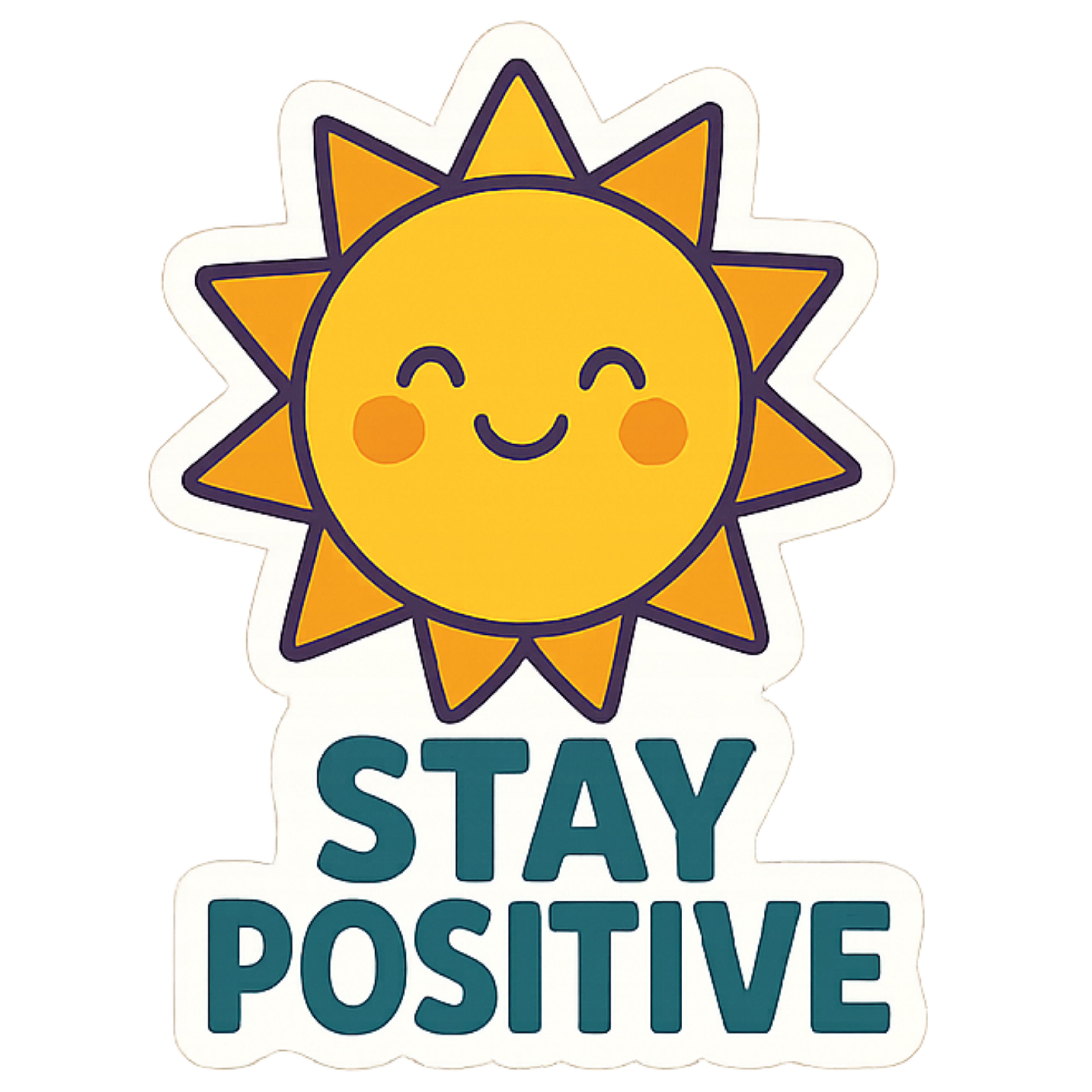 Stay Positive - Aesthetic Vinyl Sticker – Waterproof Quote Decal Sticker for Laptop, Water Bottle, C