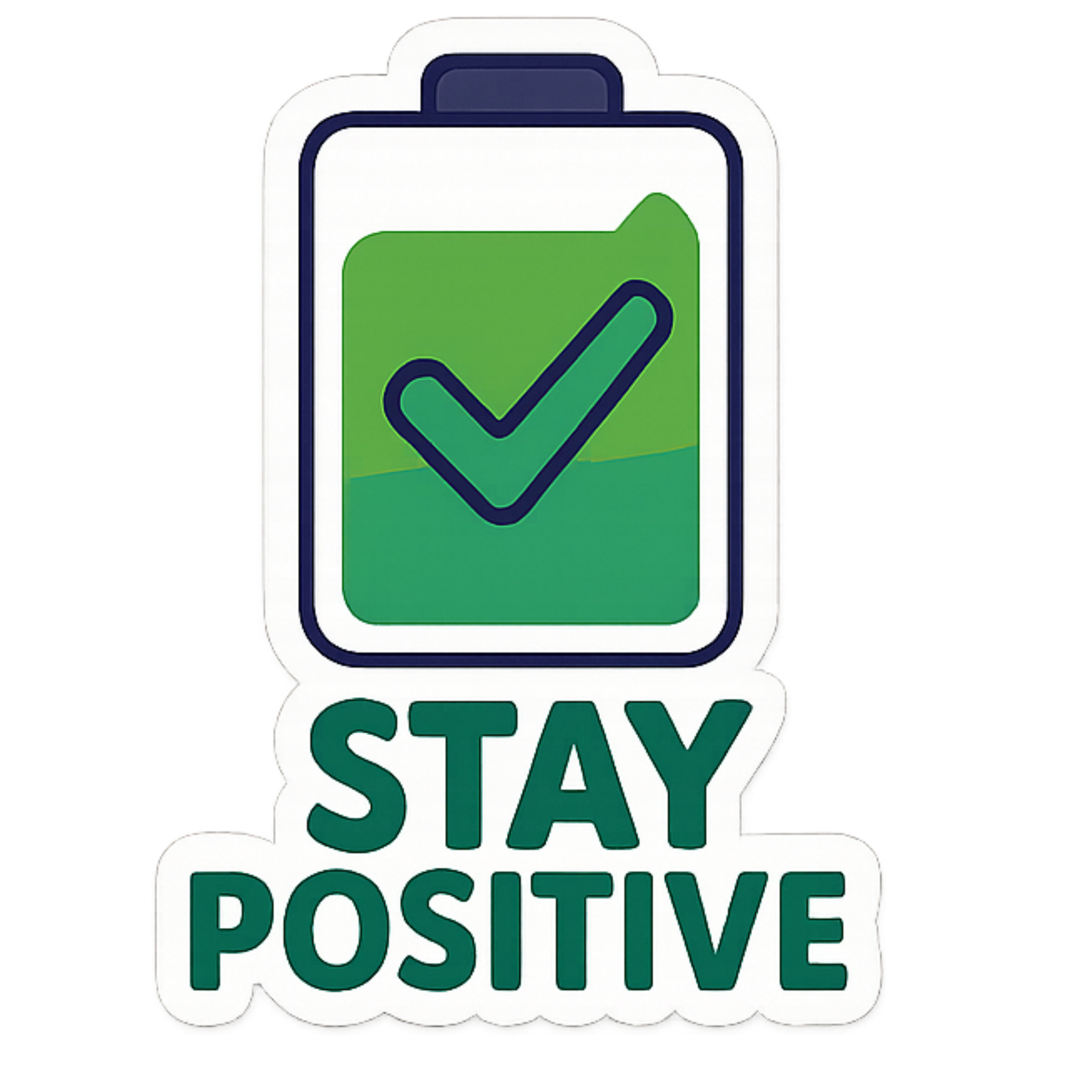 Stay Positive.. - Aesthetic Vinyl Sticker – Waterproof Quote Decal Sticker for Laptop, Water Bottle,