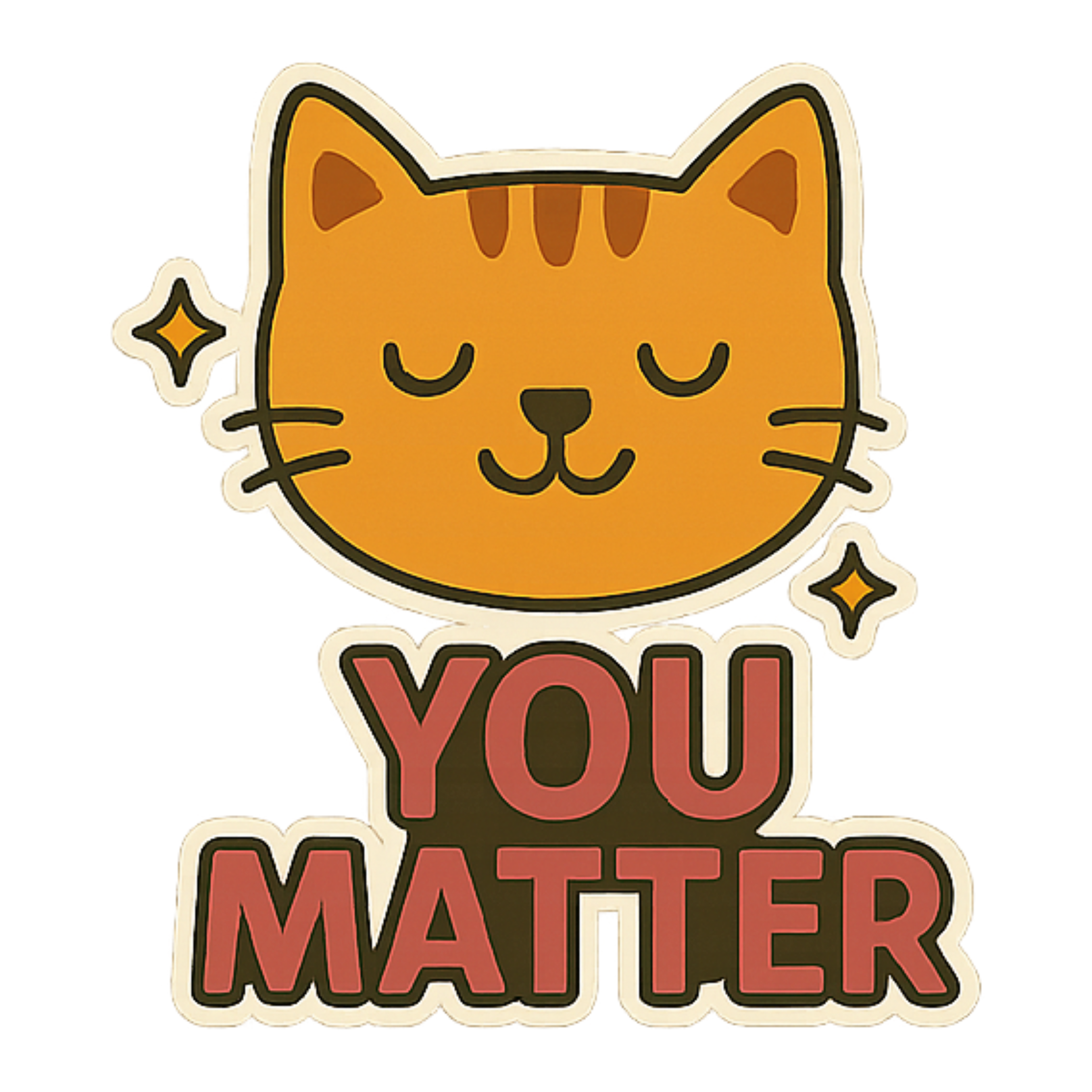 You Matter - Aesthetic Vinyl Sticker – Waterproof Quote Decal Sticker for Laptop, Water Bottle, Car,