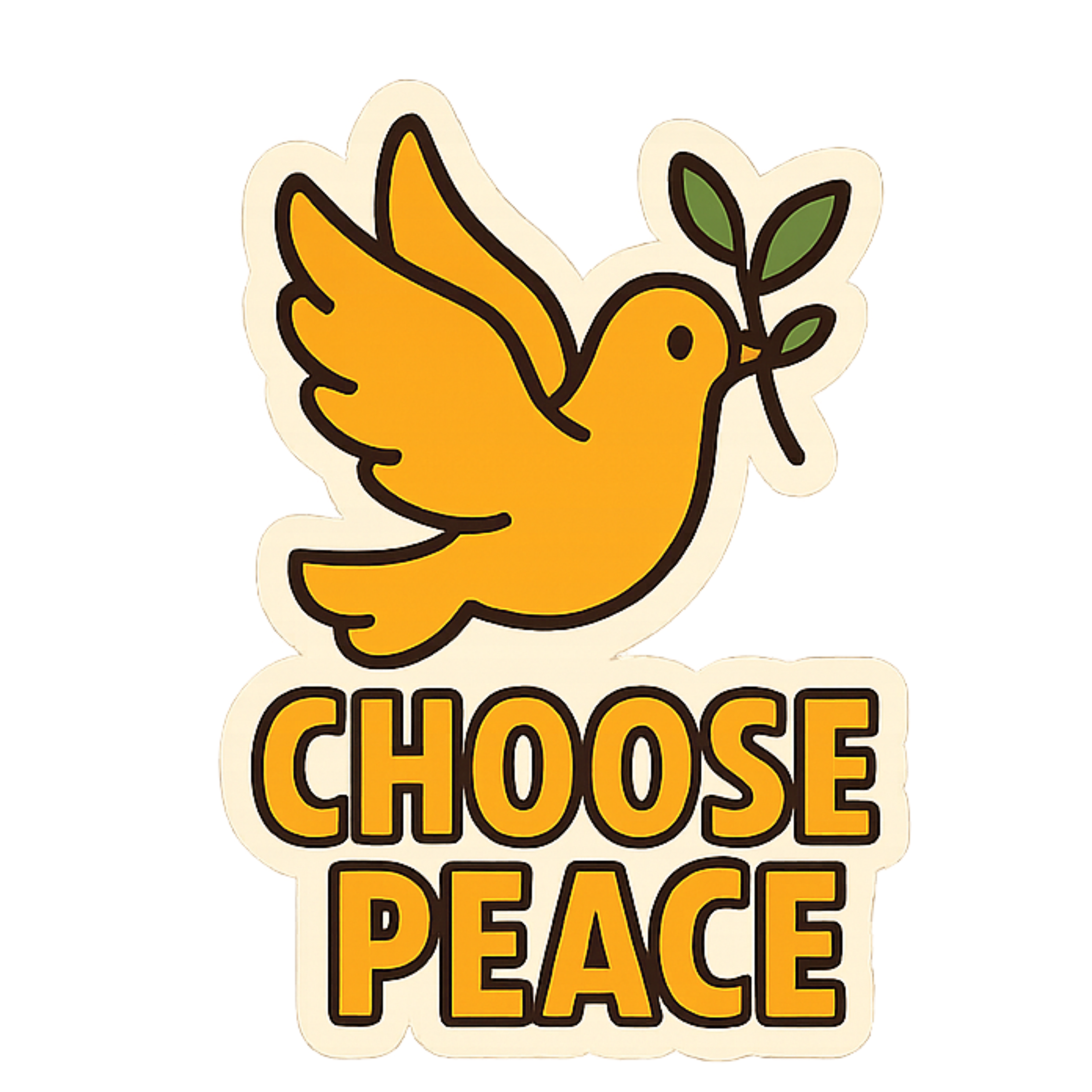 Choose Peace - Aesthetic Vinyl Sticker – Waterproof Quote Decal Sticker for Laptop, Water Bottle, Ca