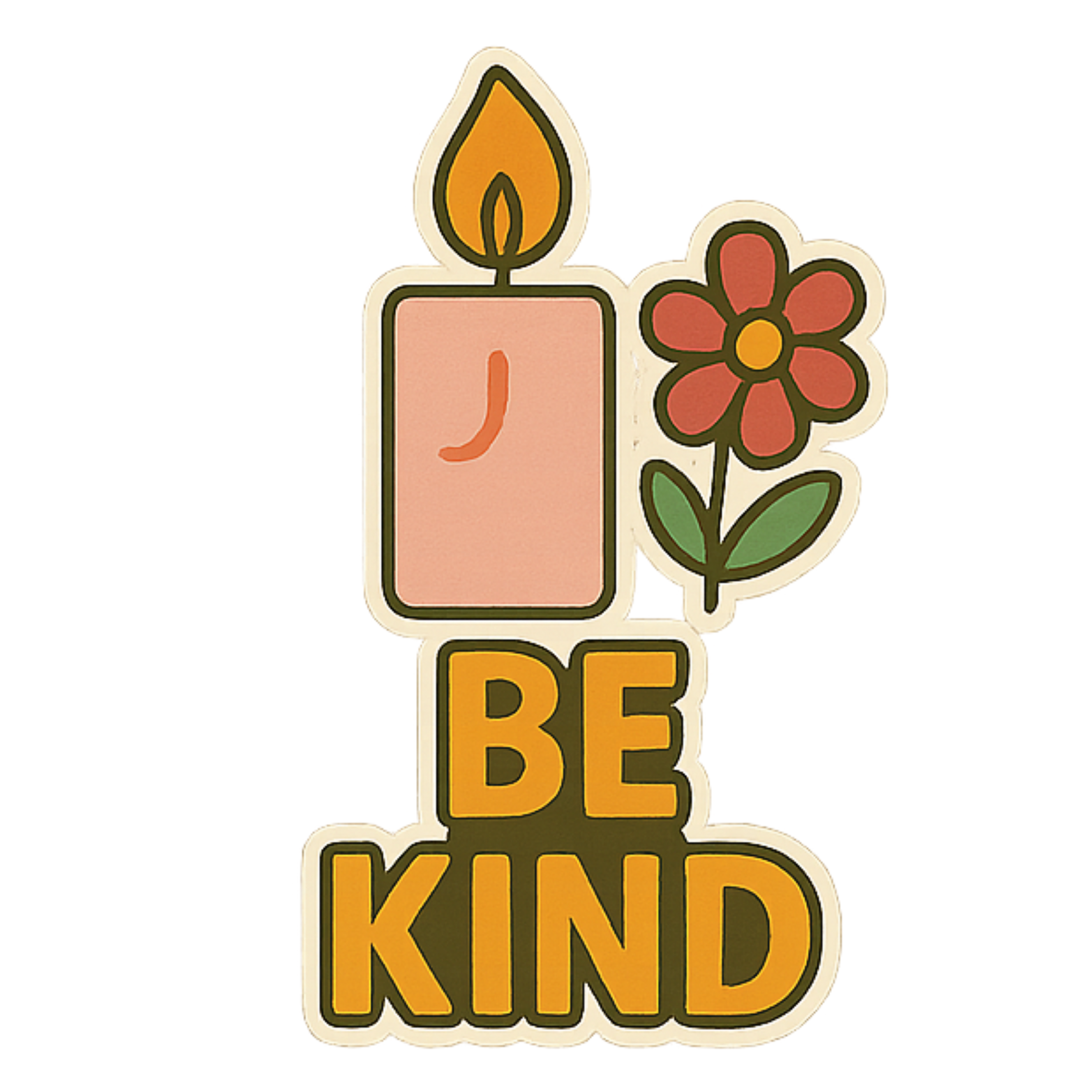 Be Kind Sticker - Aesthetic Vinyl Sticker – Waterproof Quote Decal Sticker for Laptop, Water Bottle,