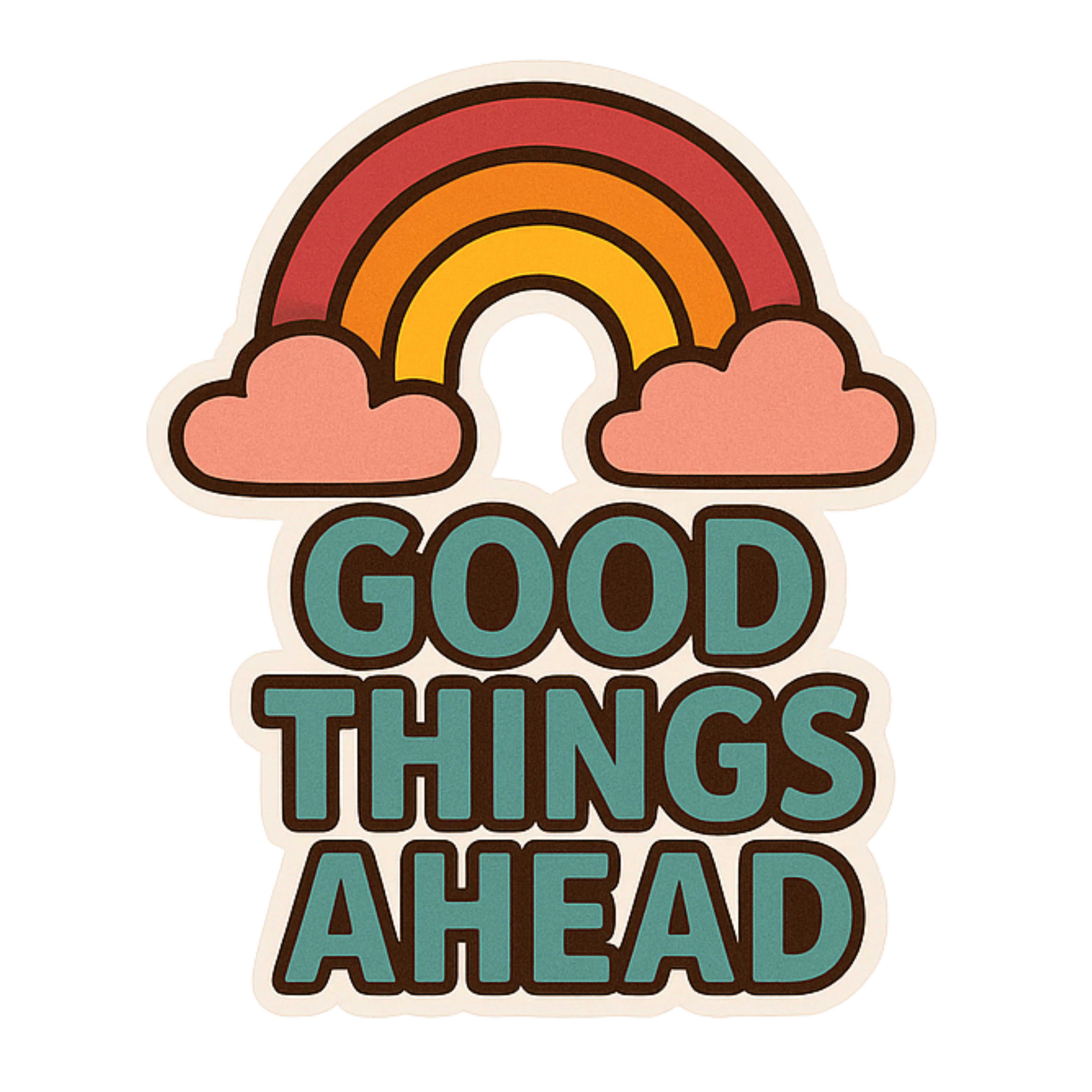 Good Things Ahead - Aesthetic Vinyl Sticker – Waterproof Quote Decal Sticker for Laptop, Water Bottl