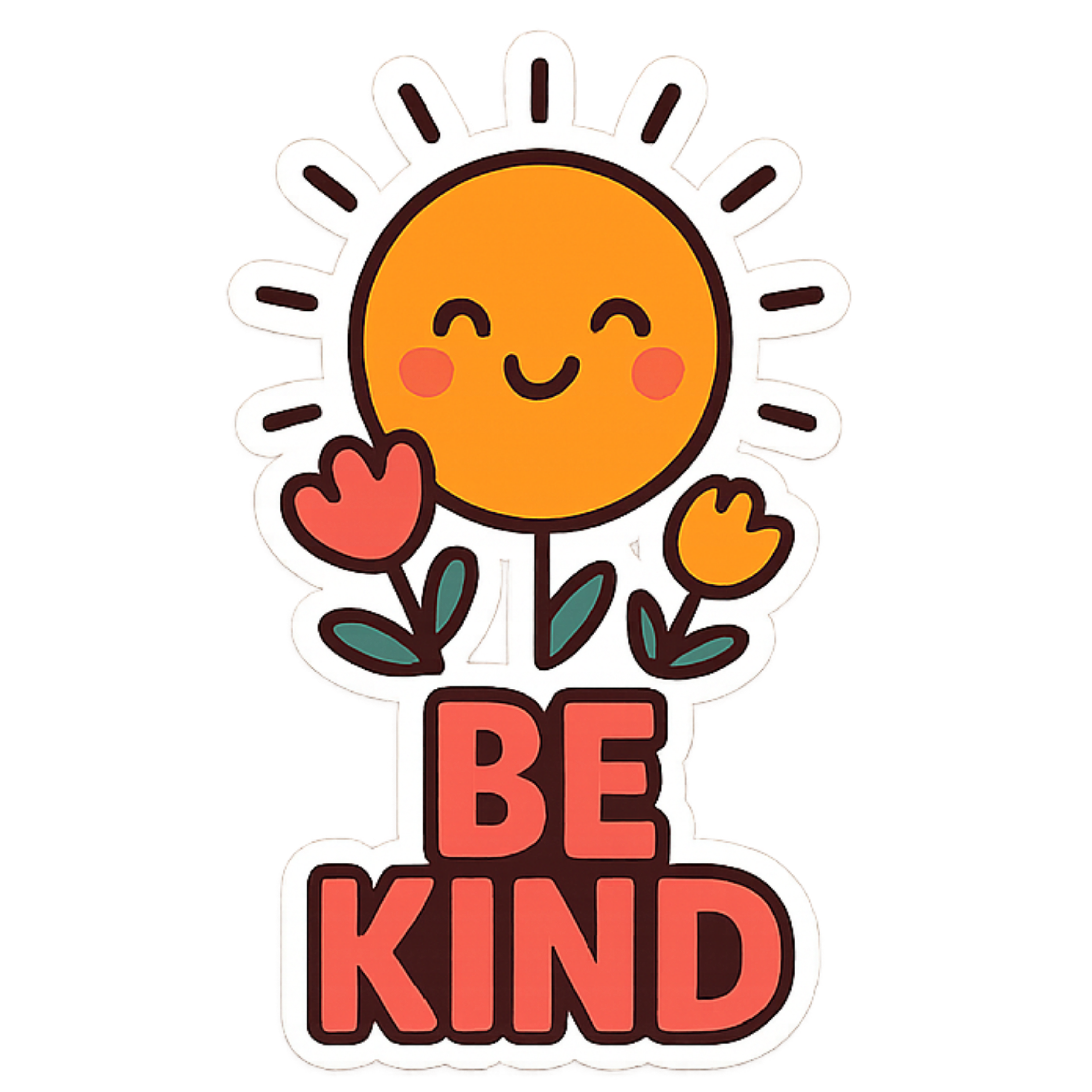 Be Kind - Aesthetic Vinyl Sticker – Waterproof Quote Decal Sticker for Laptop, Water Bottle, Car, Jo