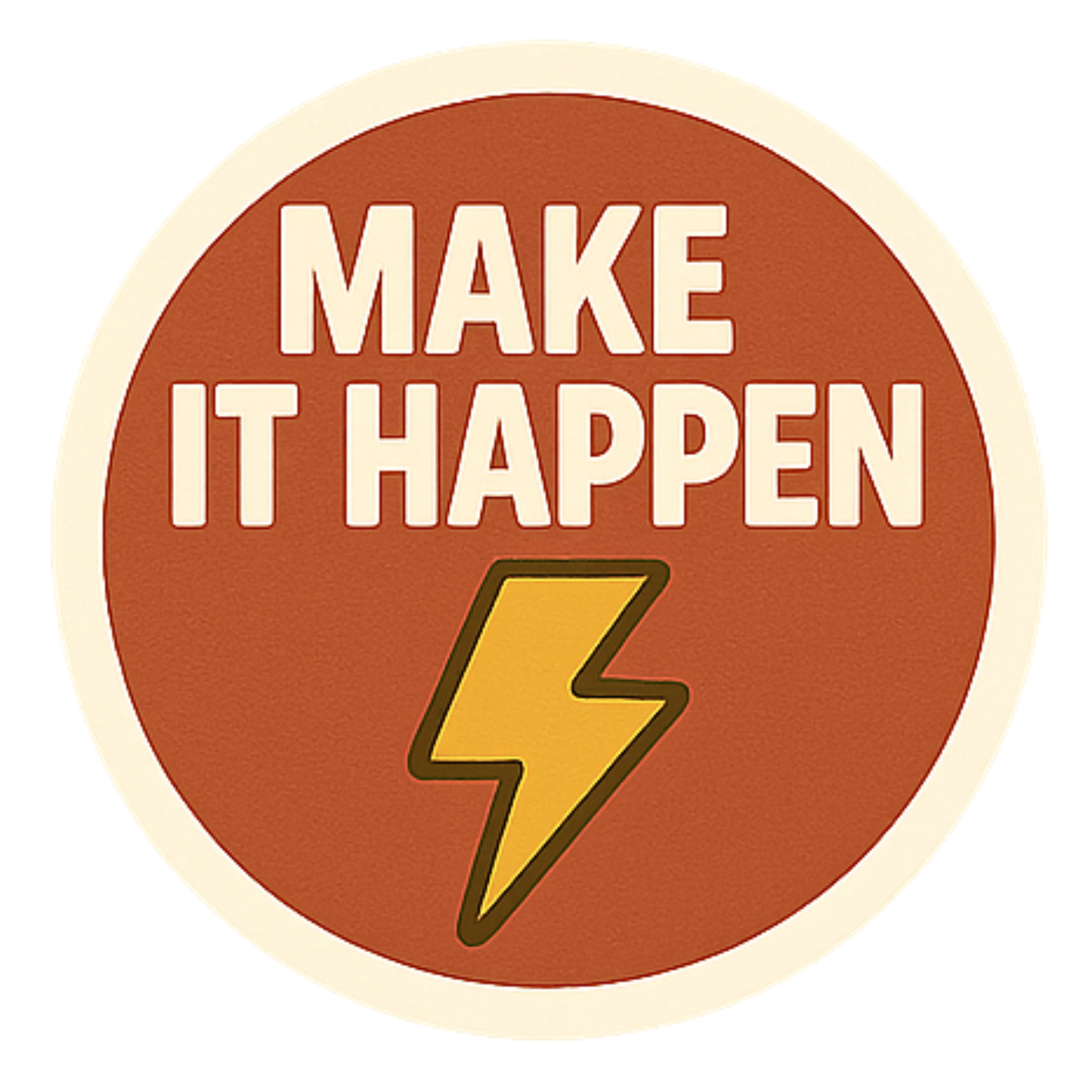 Make It Happen!!!! - Aesthetic Vinyl Sticker – Waterproof Quote Decal Sticker for Laptop, Water Bott