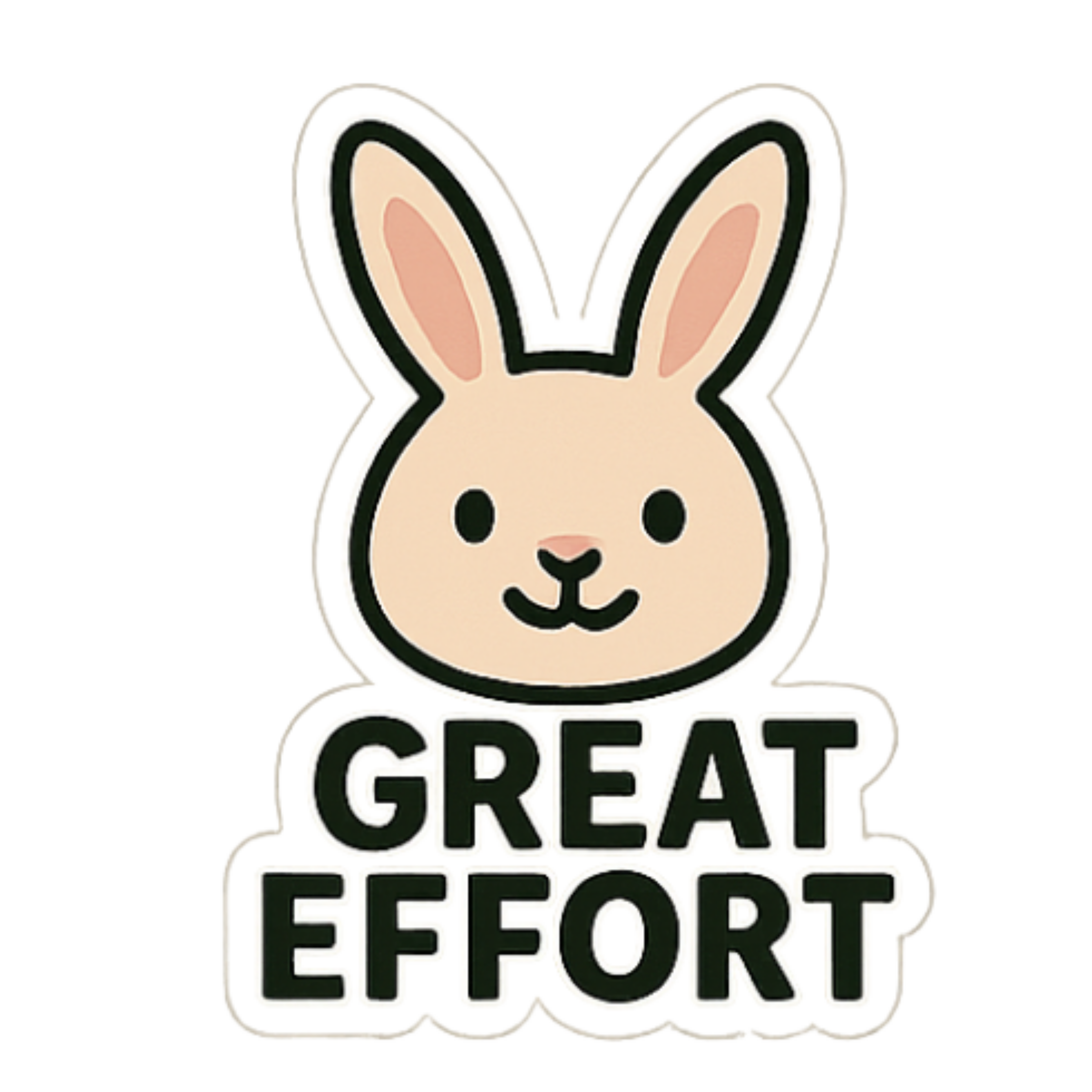 Great Effort - Aesthetic Vinyl Sticker – Waterproof Quote Decal Sticker for Laptop, Water Bottle, Ca