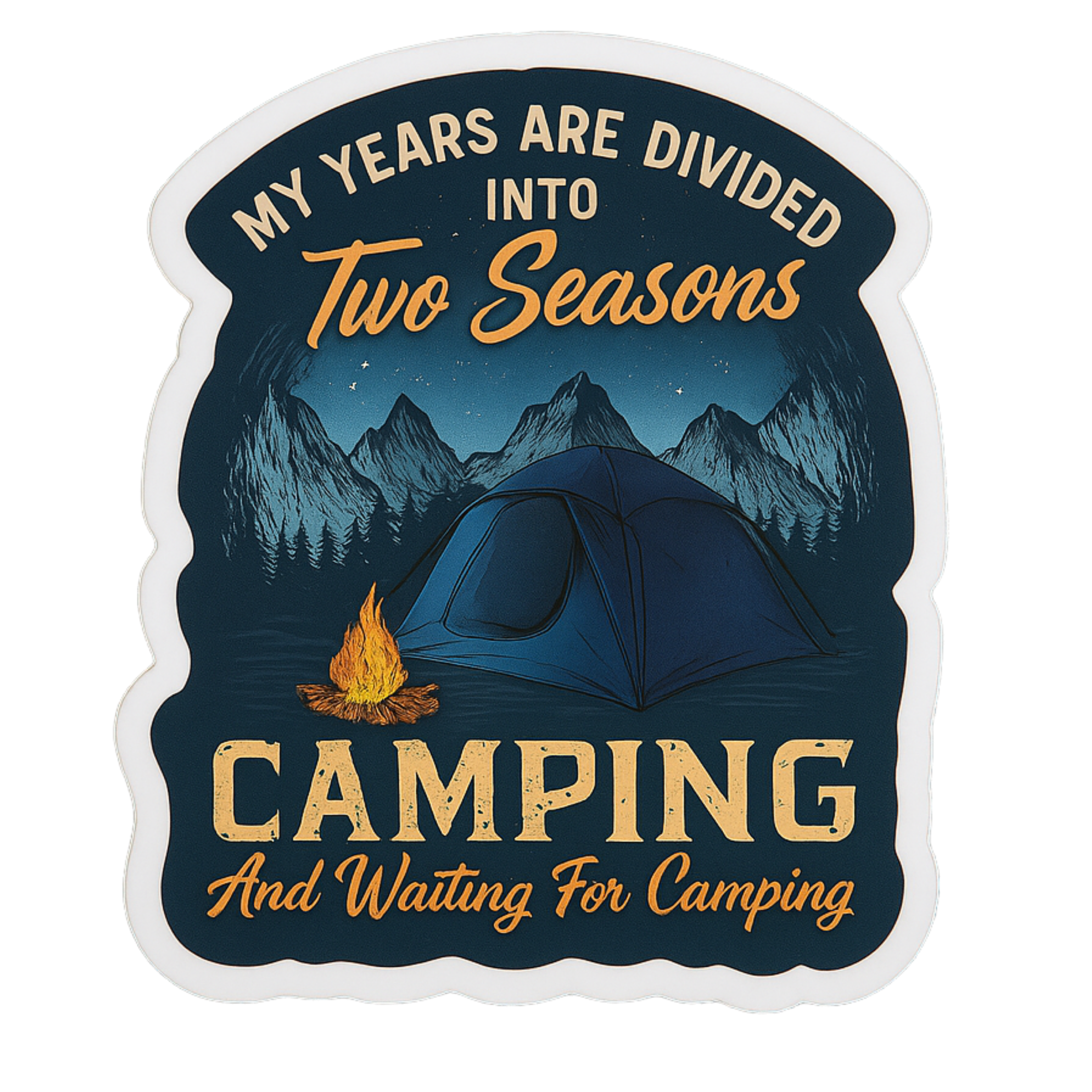 My Years Are Divided Two Seasons - Aesthetic Vinyl Sticker – Waterproof Quote Decal Sticker for Lapt