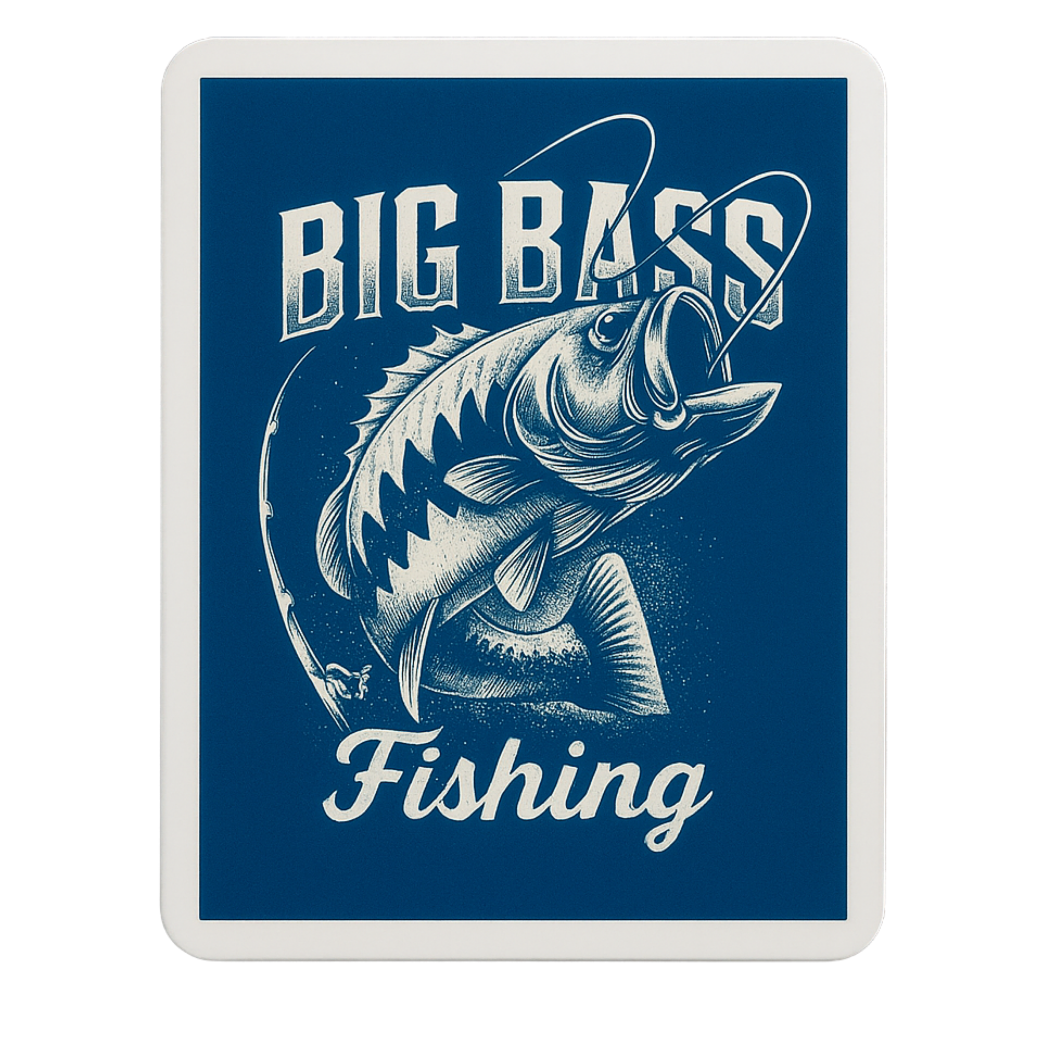 Big Bass Fishing - Aesthetic Vinyl Sticker – Waterproof Quote Decal Sticker for Laptop, Water Bottle