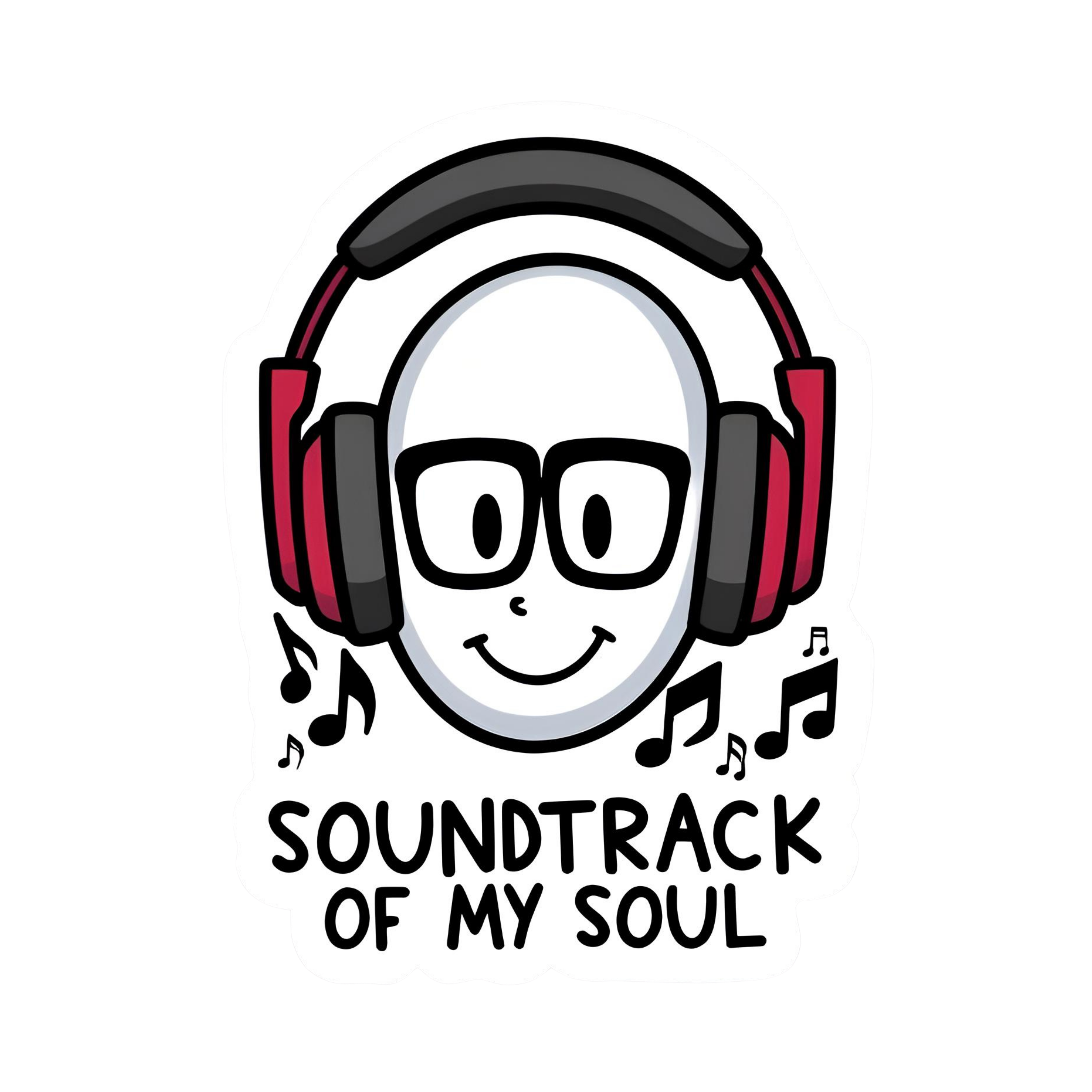 Sound Track Of My Soul - Aesthetic Vinyl Sticker – Waterproof Quote Decal Sticker for Laptop, Water 