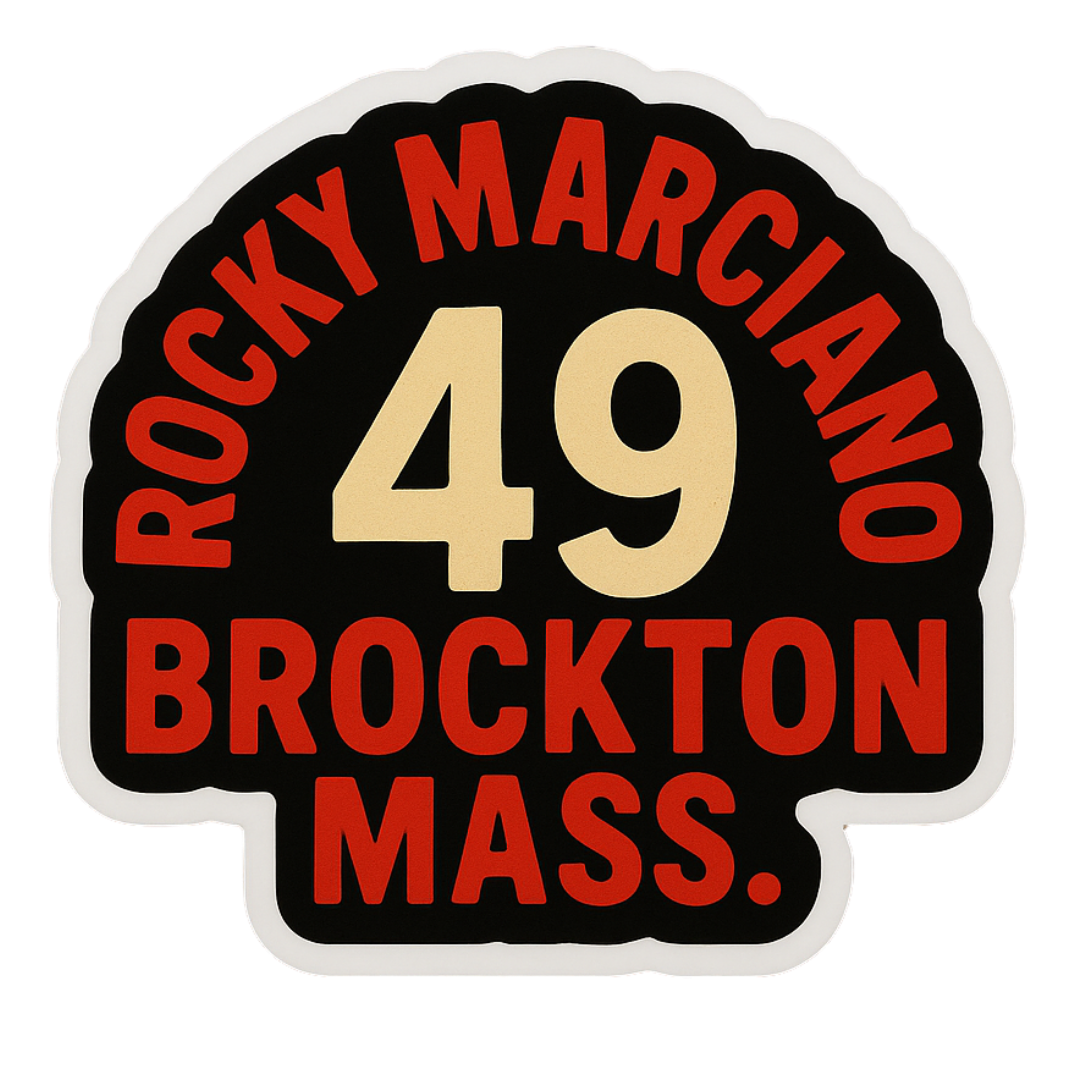 Rocky Marciano 49 Brockton Mass. - Aesthetic Vinyl Sticker – Waterproof Quote Decal Sticker for Lapt