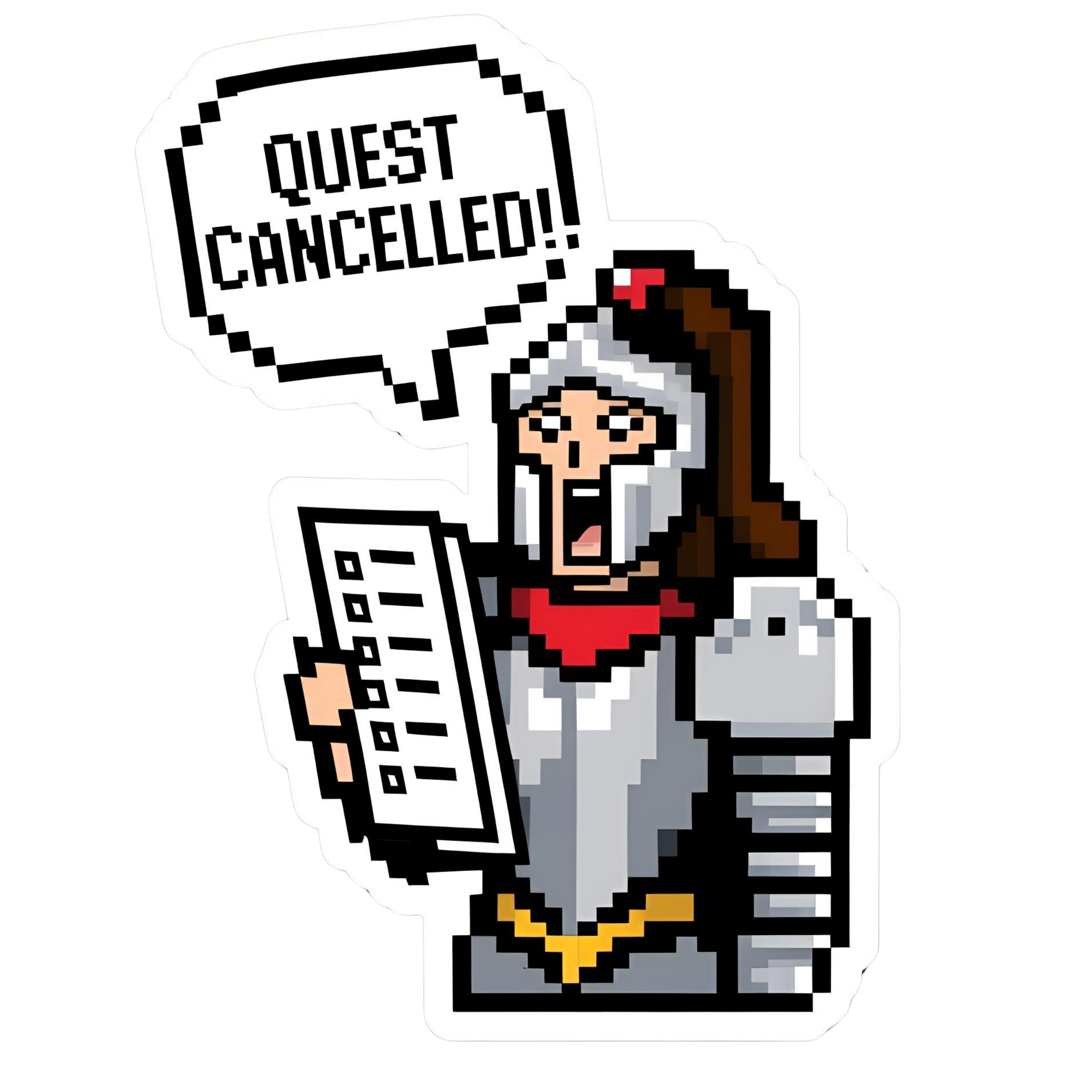 Quest Cancelled! - Aesthetic Vinyl Sticker – Waterproof Quote Decal Sticker for Laptop, Water Bottle