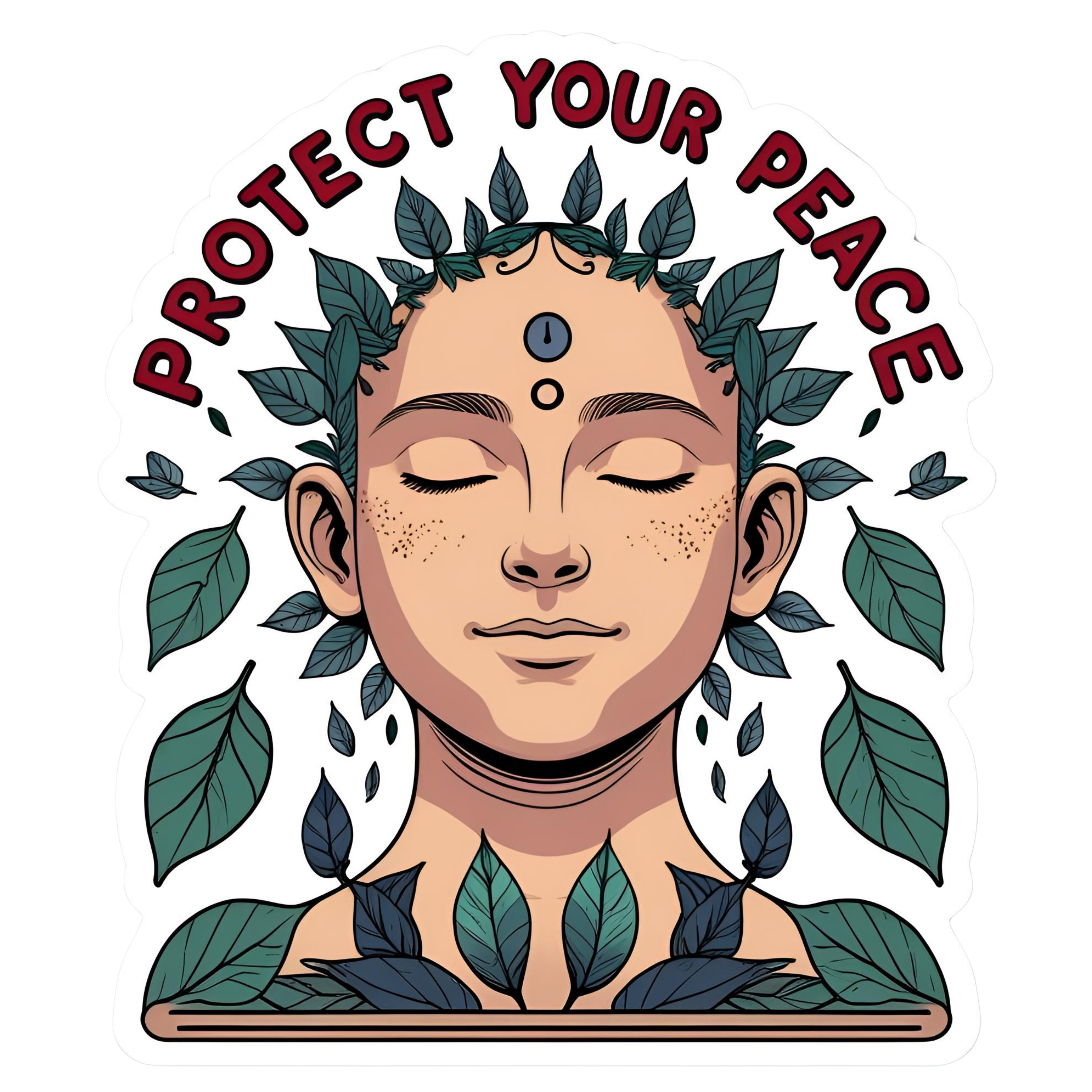 Protect Your Peace - Aesthetic Vinyl Sticker – Waterproof Quote Decal Sticker for Laptop, Water Bott