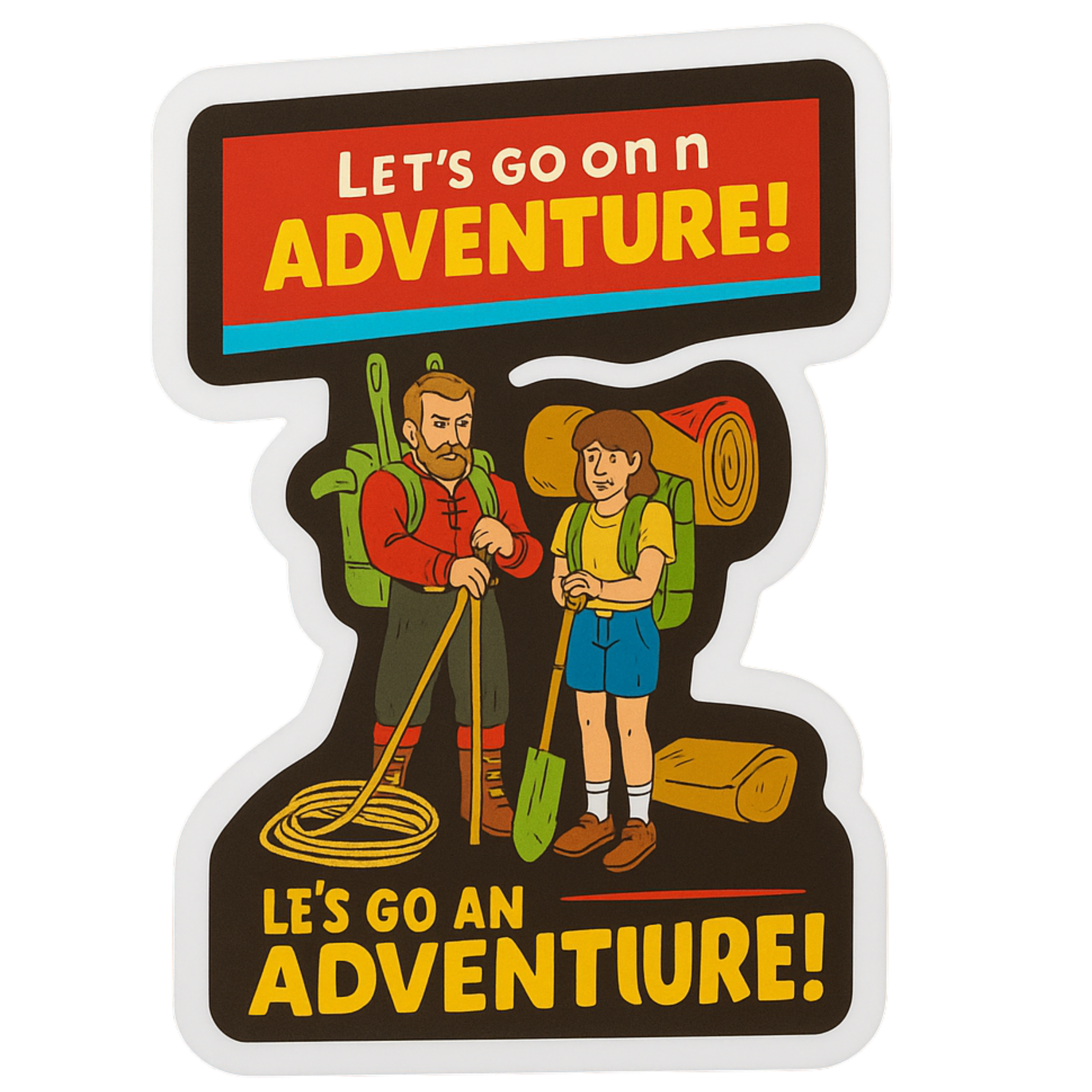 Let's Go On Adventure! - Aesthetic Vinyl Sticker – Waterproof Quote Decal Sticker for Laptop, Water 