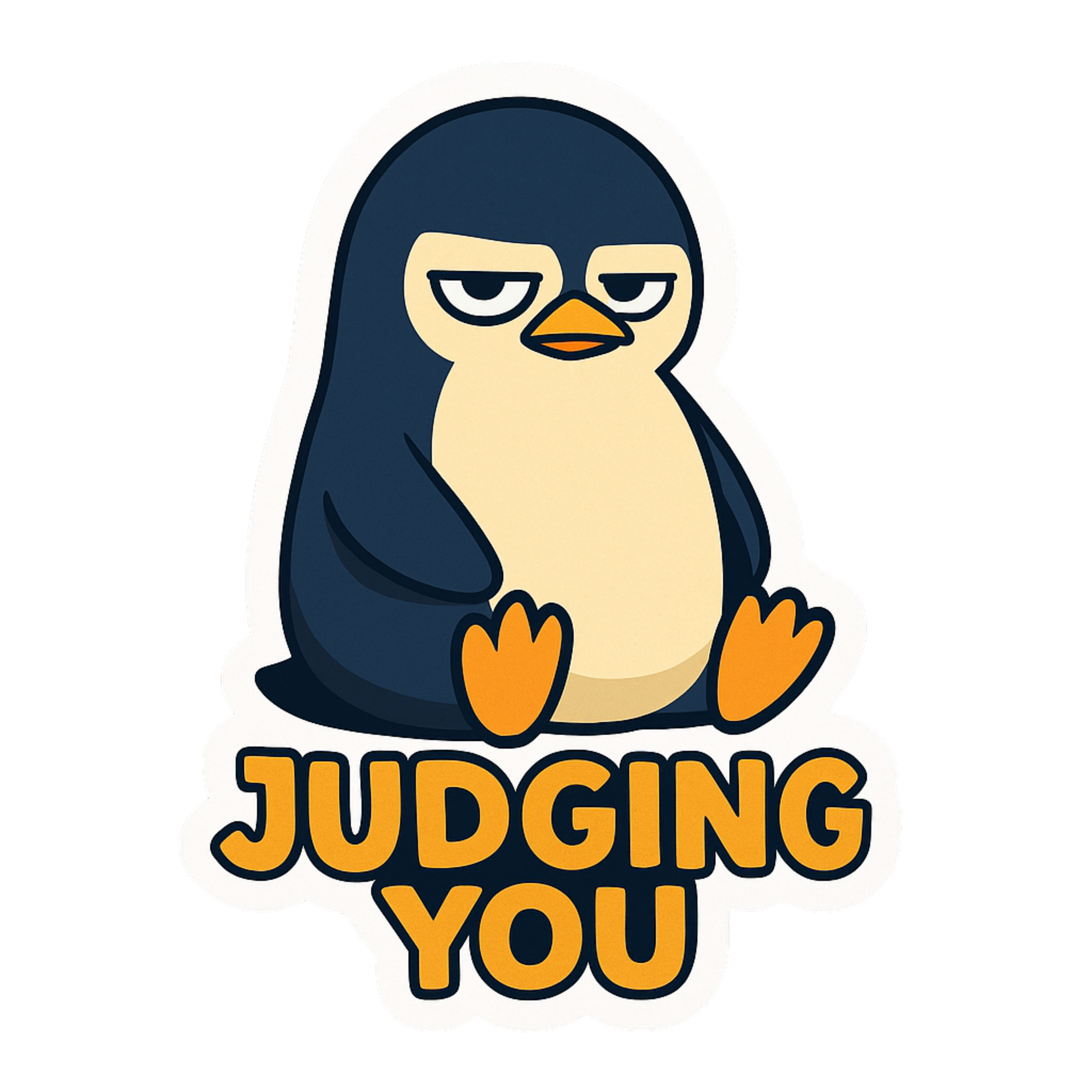 Judging You - Aesthetic Vinyl Sticker – Waterproof Quote Decal Sticker for Laptop, Water Bottle, Car