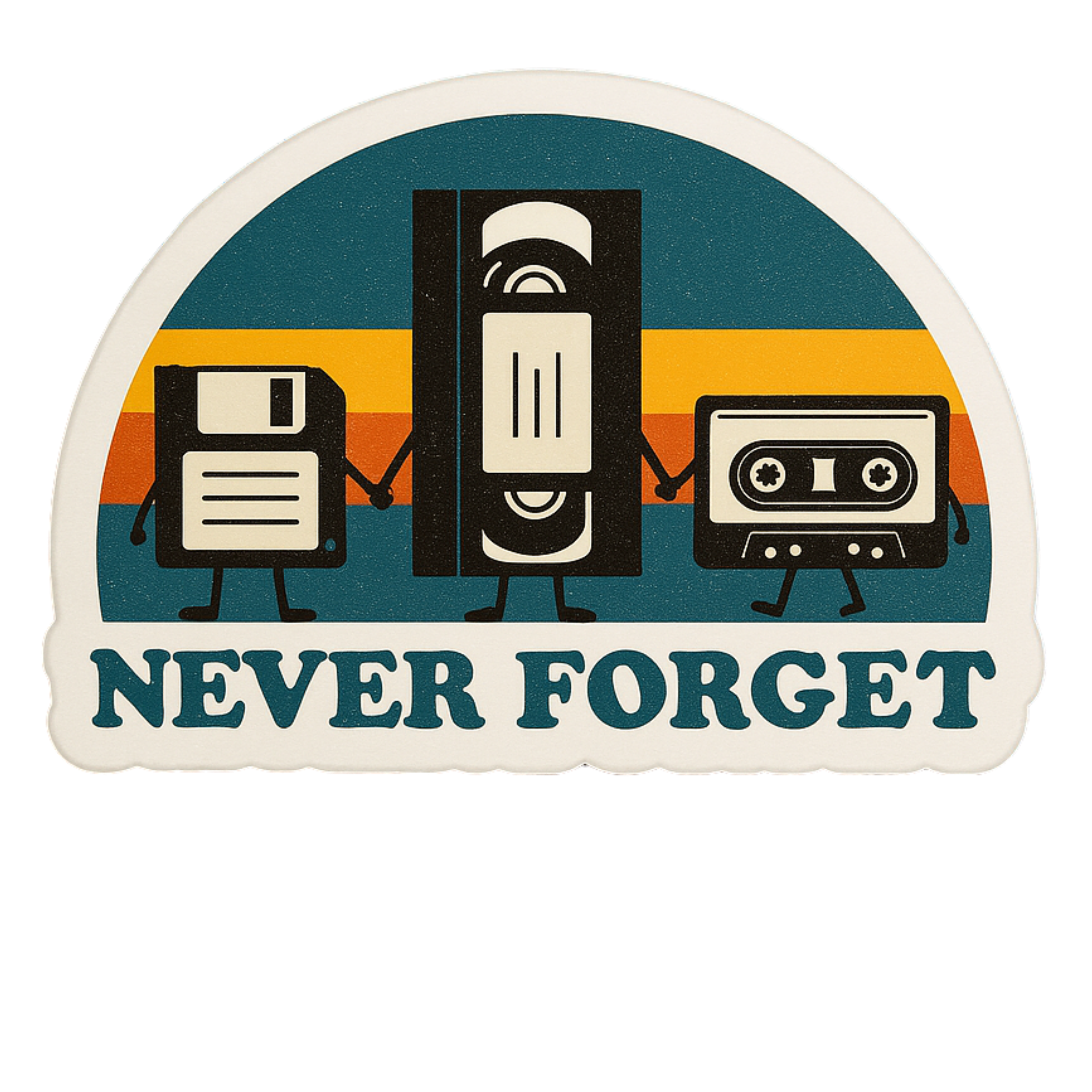 Never Forget - Aesthetic Vinyl Sticker – Waterproof Quote Decal Sticker for Laptop, Water Bottle, Ca