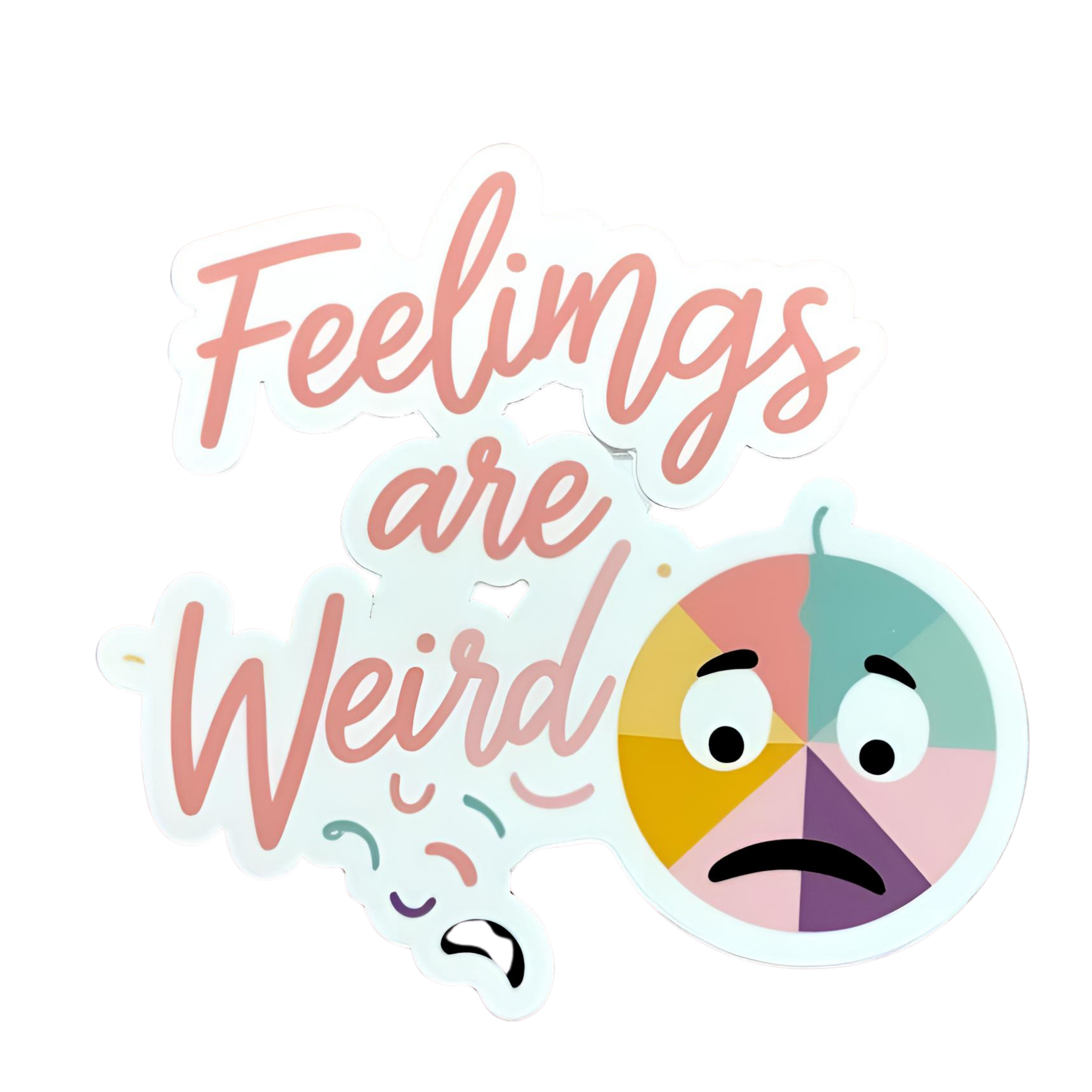 Feelings Are Weird - Aesthetic Vinyl Sticker – Waterproof Quote Decal Sticker for Laptop, Water Bott