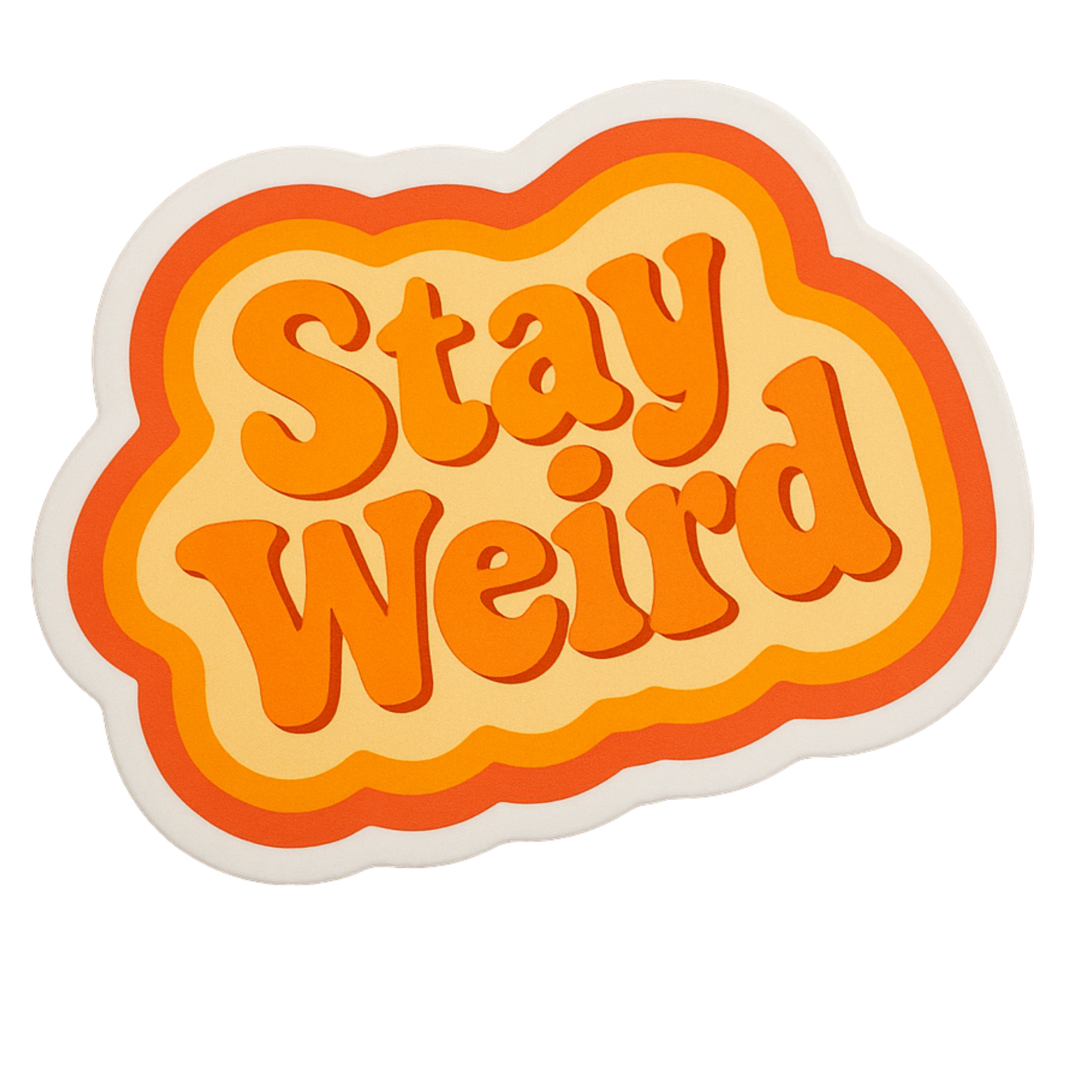 Stay Weird - Aesthetic Vinyl Sticker – Waterproof Quote Decal Sticker for Laptop, Water Bottle, Car,