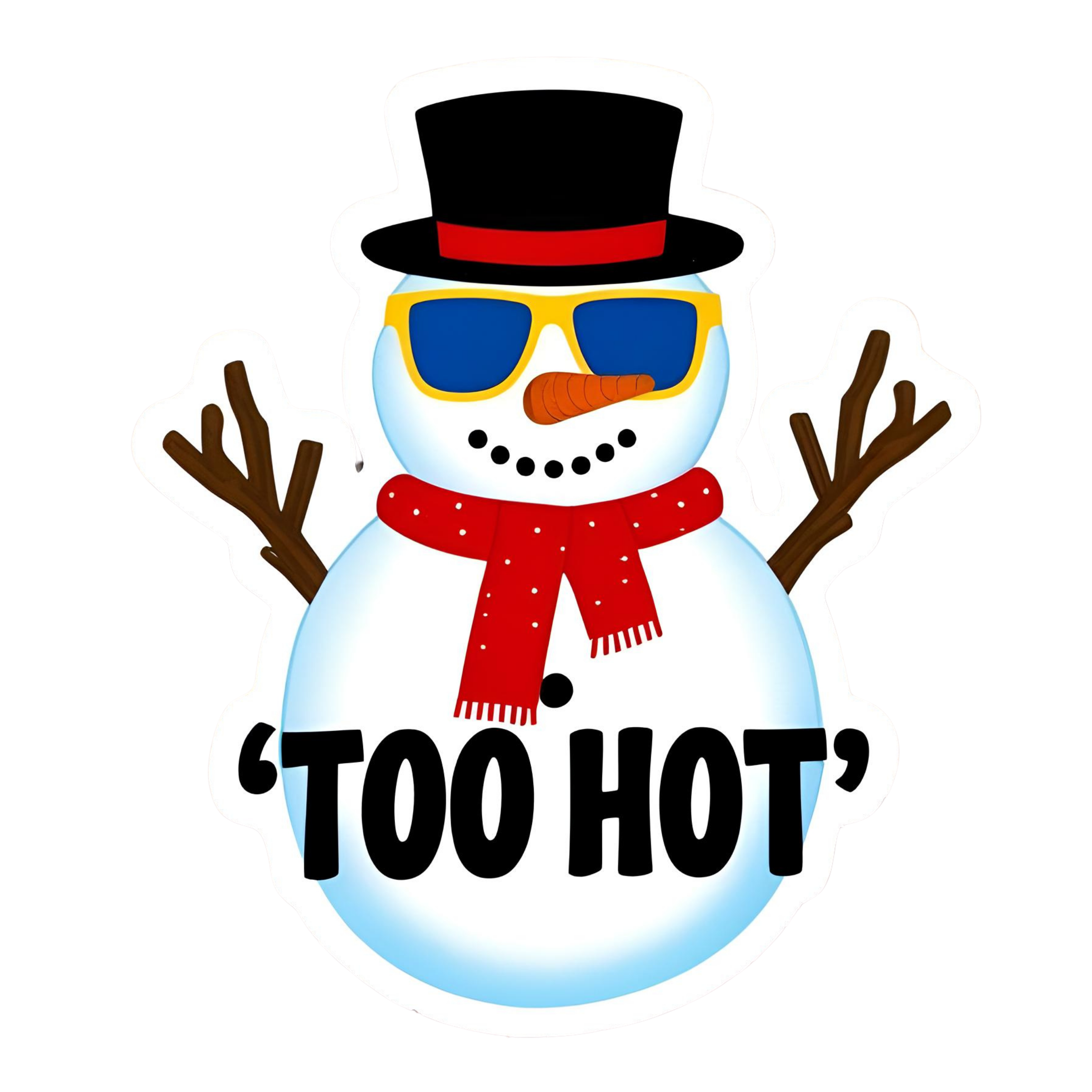 Too Hot - Aesthetic Vinyl Sticker – Waterproof Quote Decal Sticker for Laptop, Water Bottle, Car, Jo