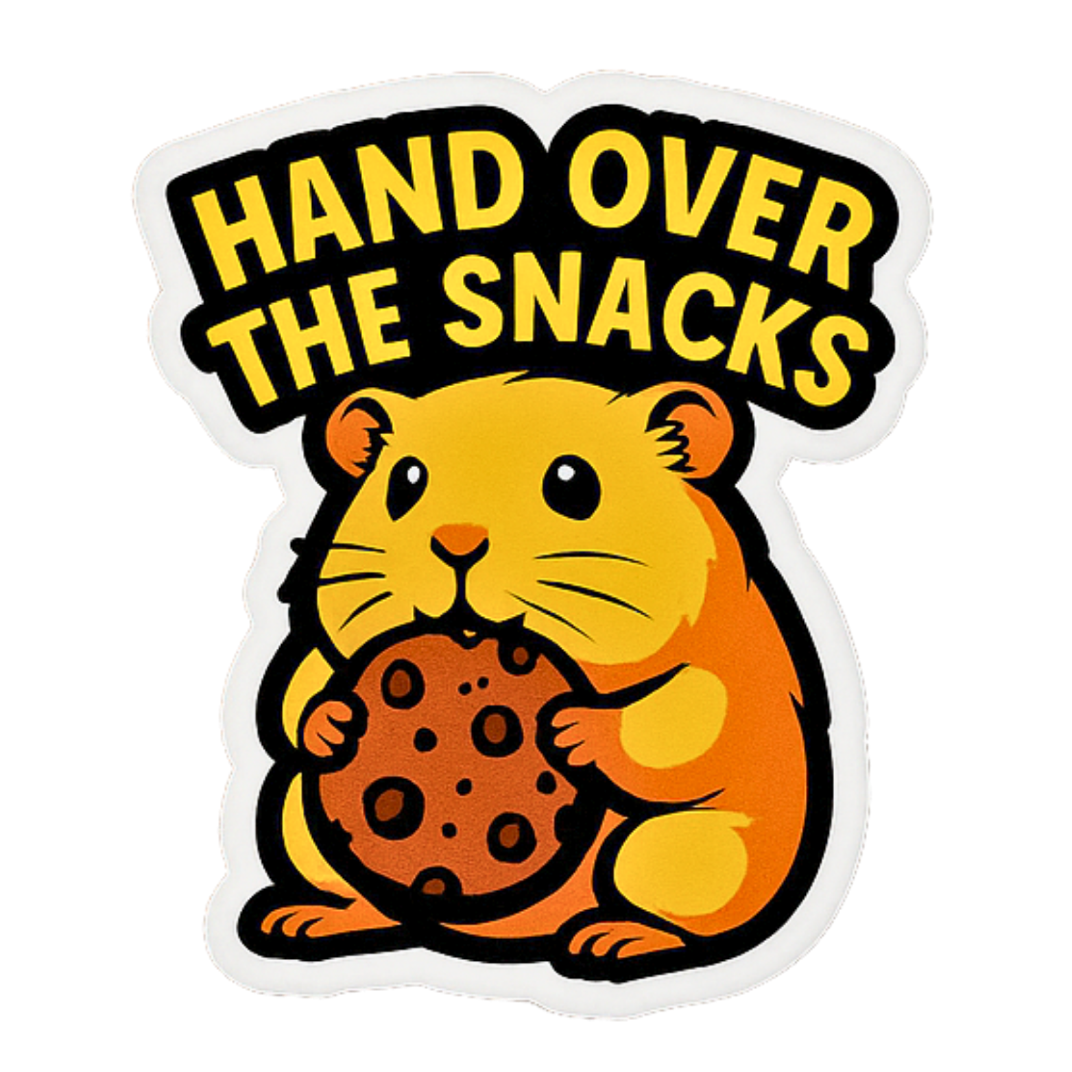 Hand Over The Snaks - Aesthetic Vinyl Sticker – Waterproof Quote Decal Sticker for Laptop, Water Bot