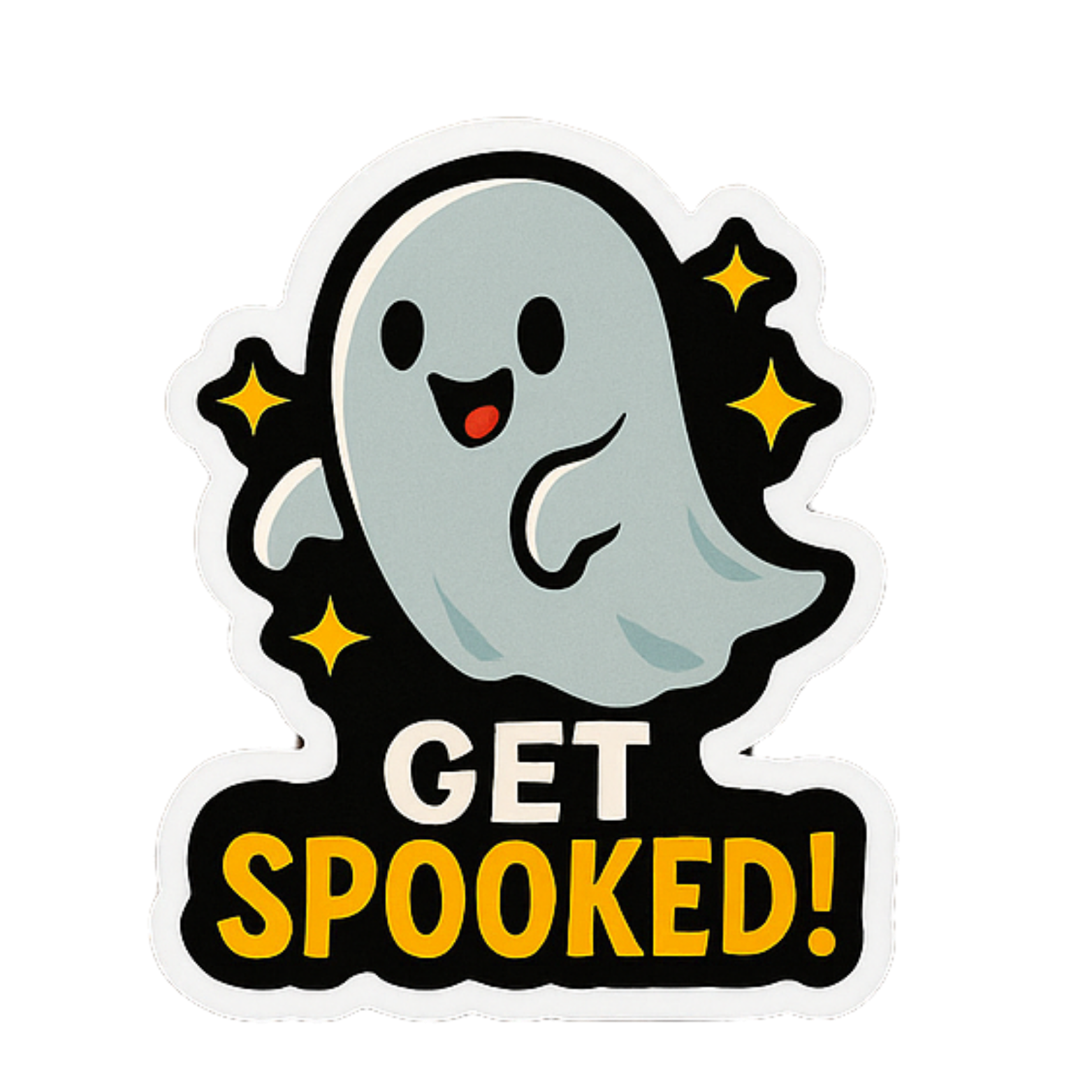 Get Spooked! - Aesthetic Vinyl Sticker – Waterproof Quote Decal Sticker for Laptop, Water Bottle, Ca