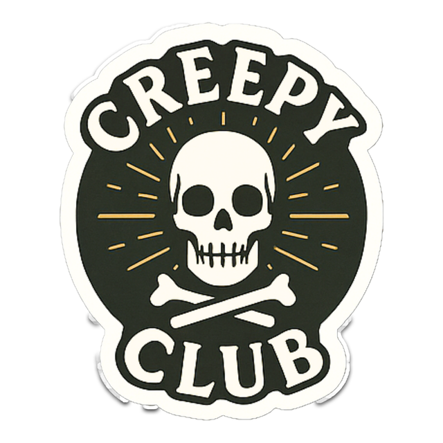 CREEPY CLUB SKULL STICKER - Aesthetic Vinyl Sticker – Waterproof Quote Decal Sticker for Laptop, Wat