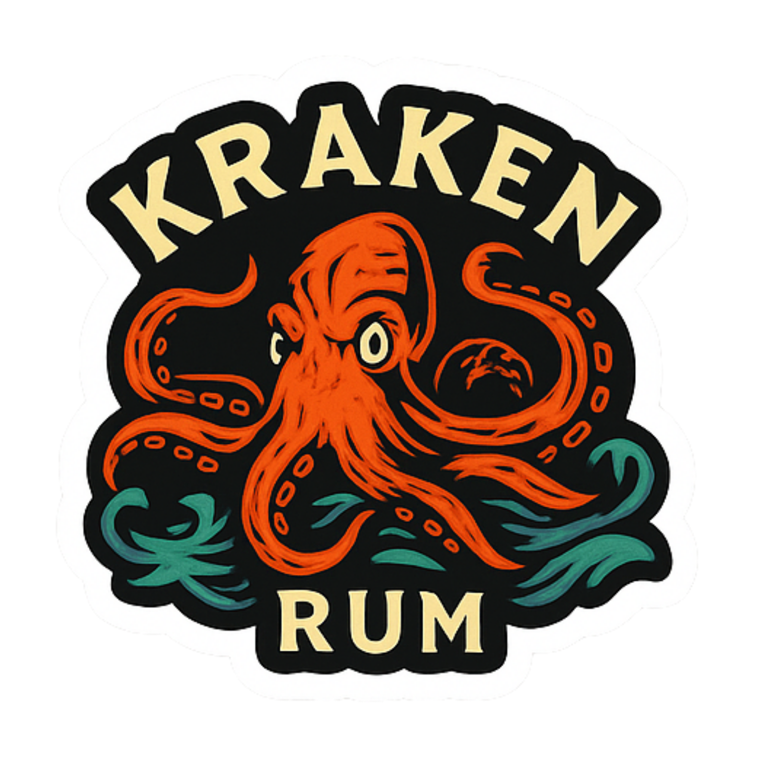 Kraken Run - Aesthetic Vinyl Sticker – Waterproof Quote Decal Sticker for Laptop, Water Bottle, Car,