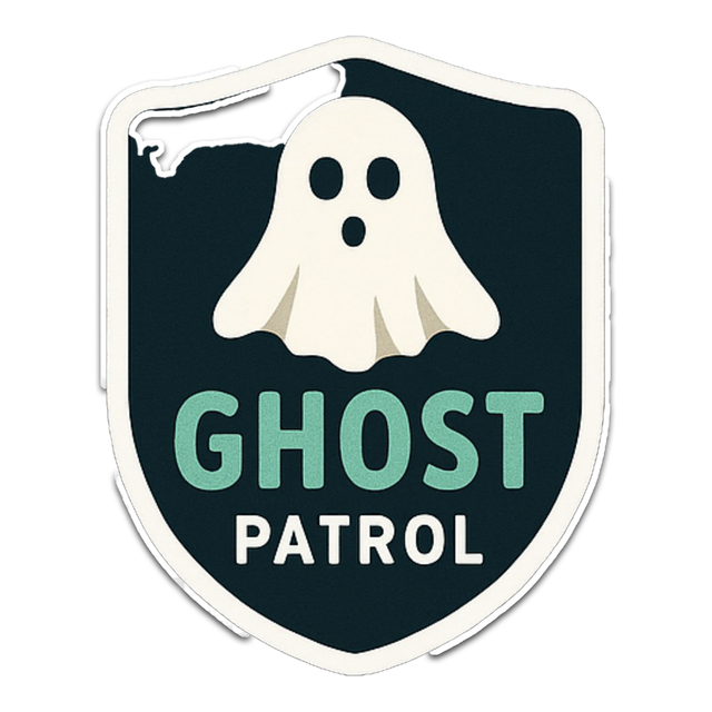 Ghost Patrol - Aesthetic Vinyl Sticker – Waterproof Quote Decal Sticker for Laptop, Water Bottle, Ca