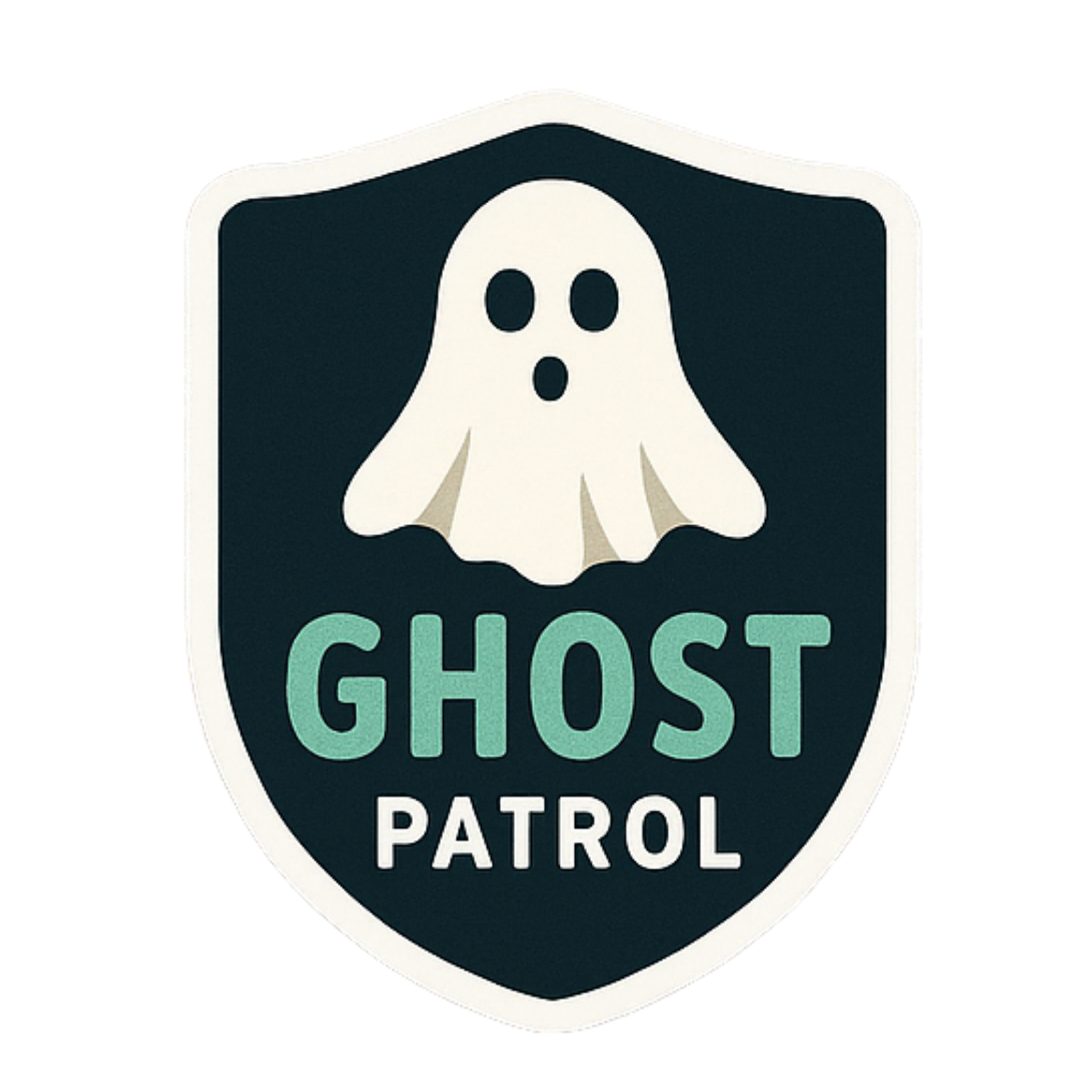 Ghost Patrol - Aesthetic Vinyl Sticker – Waterproof Quote Decal Sticker for Laptop, Water Bottle, Ca