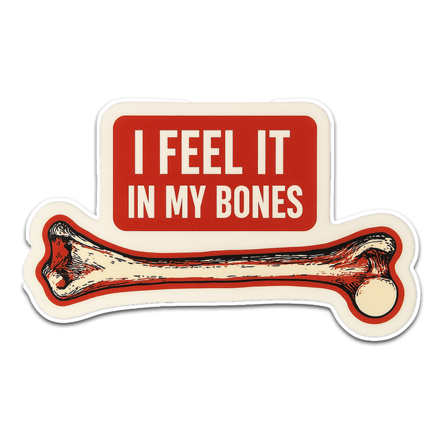 I Feel It In My Bones Sticker - Aesthetic Vinyl Sticker – Waterproof Quote Decal Sticker for Laptop,