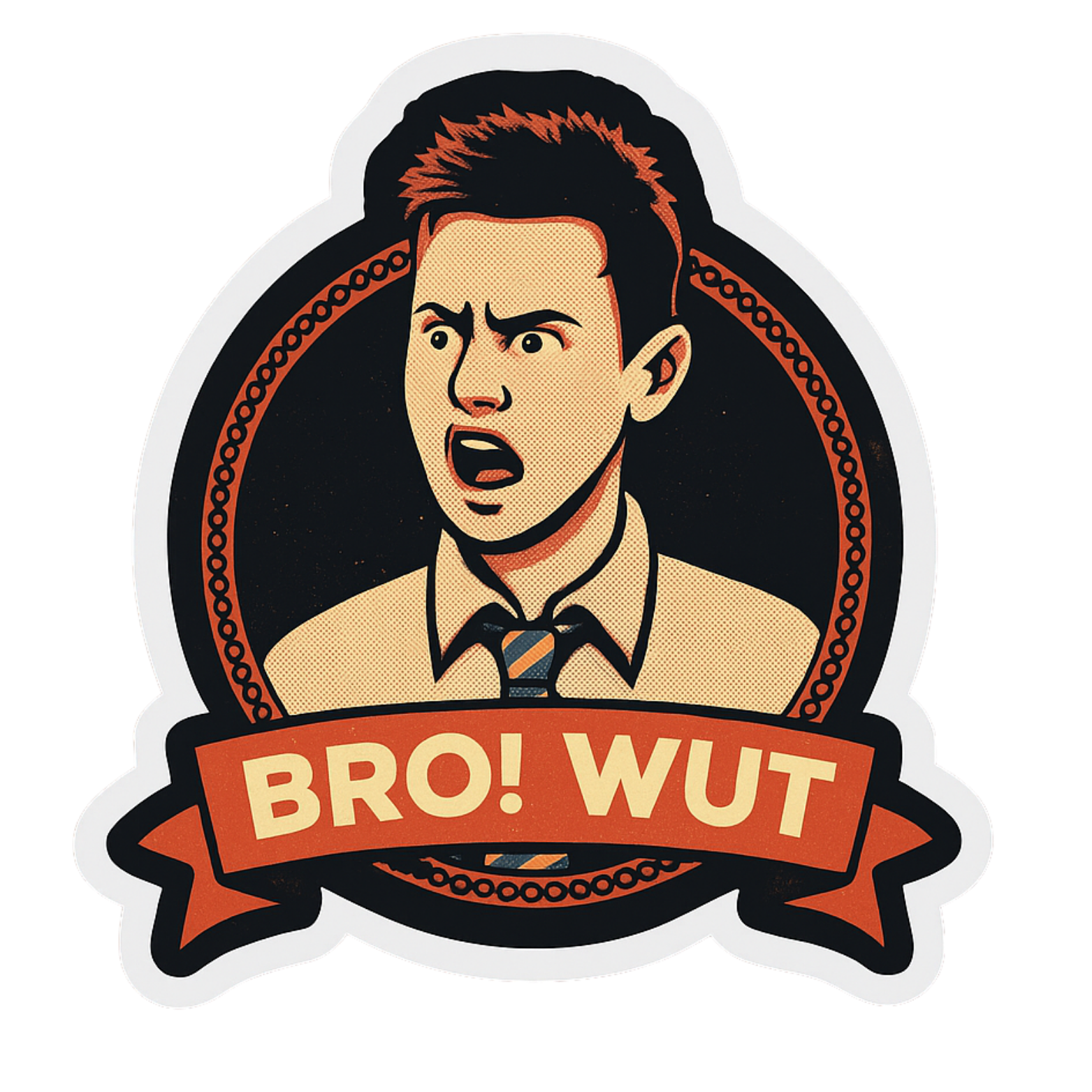 Bro! Wut.. - Aesthetic Vinyl Sticker – Waterproof Quote Decal Sticker for Laptop, Water Bottle, Car,