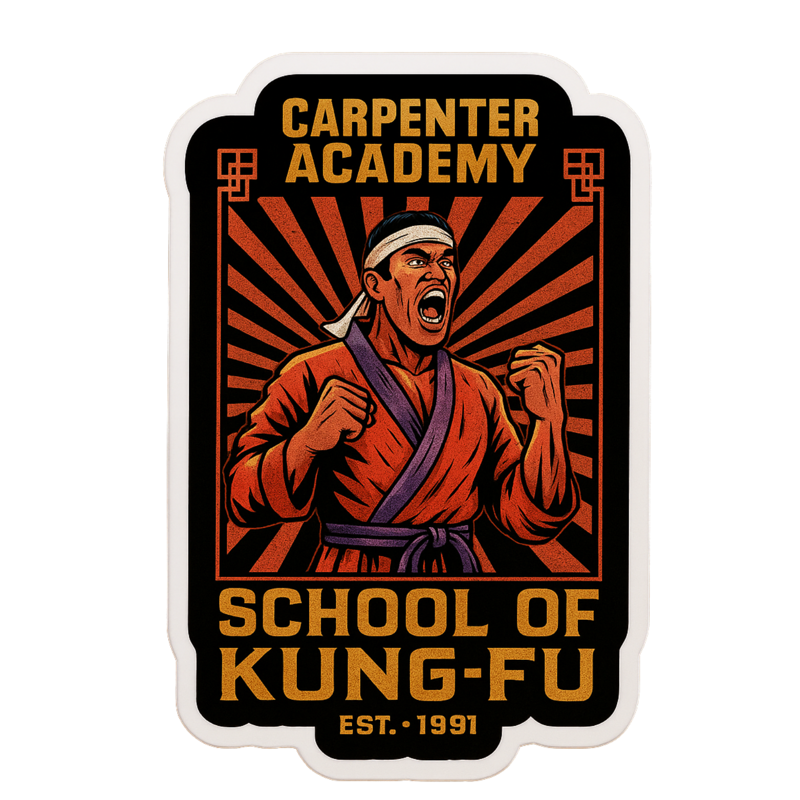 Carpenter Academy School Of Kung-Fu - Aesthetic Vinyl Sticker – Waterproof Quote Decal Sticker for L